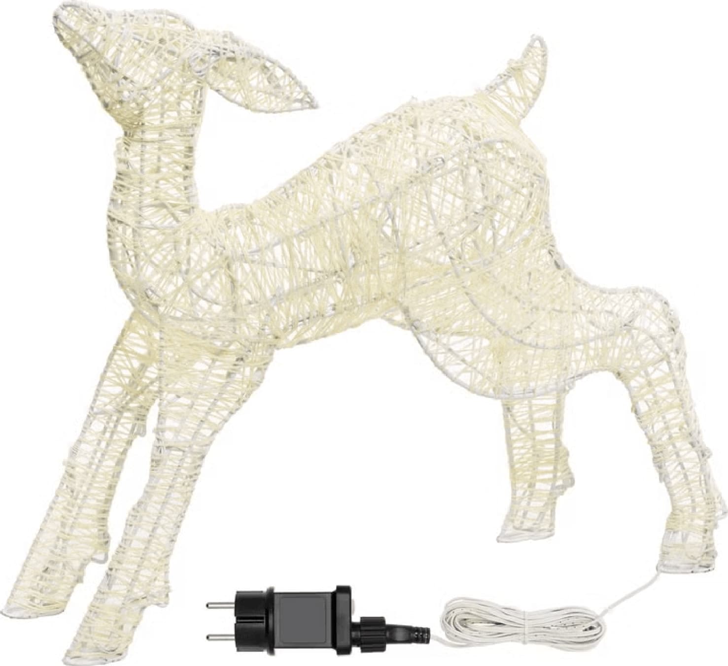 Renna cucciolo 3D Light Cream & Brown 60 led bianco extra caldo per decorazioni - 5