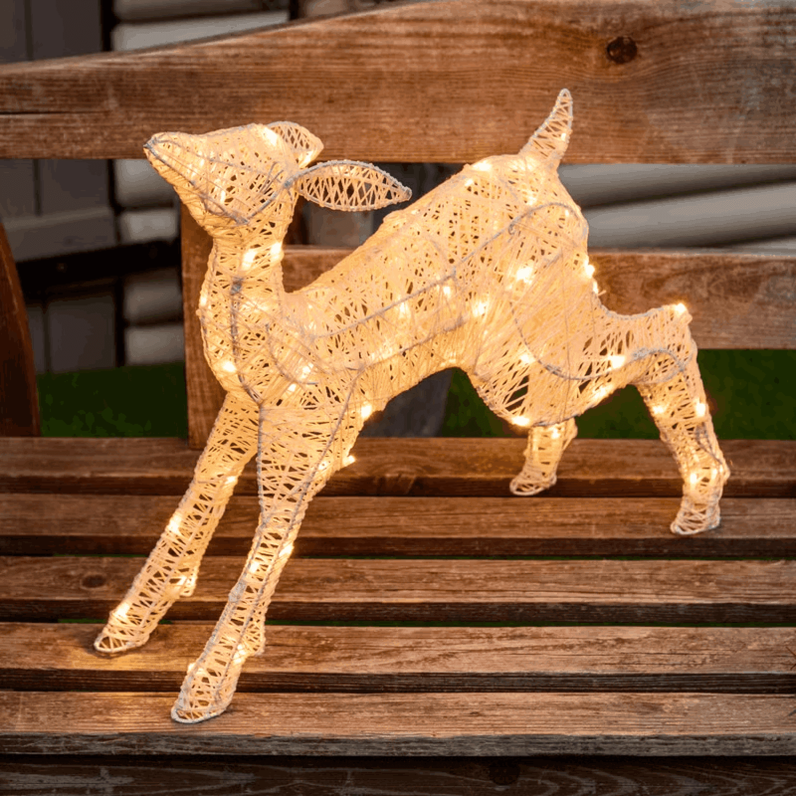 Renna cucciolo 3D Light Cream & Brown 60 led bianco extra caldo per decorazioni - 6