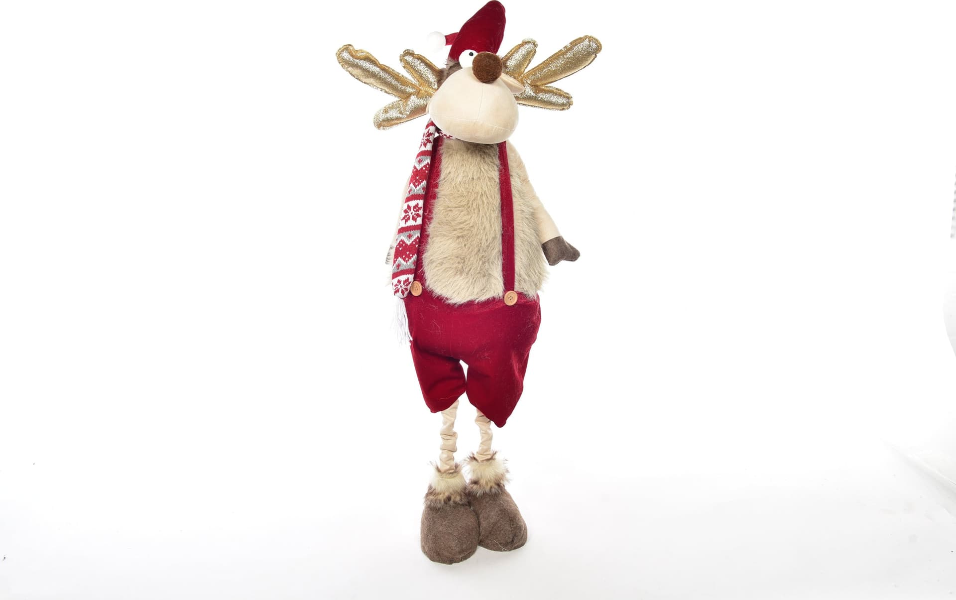 Peluche renna natalizia con gambe retraibili decorazione per interno - 2