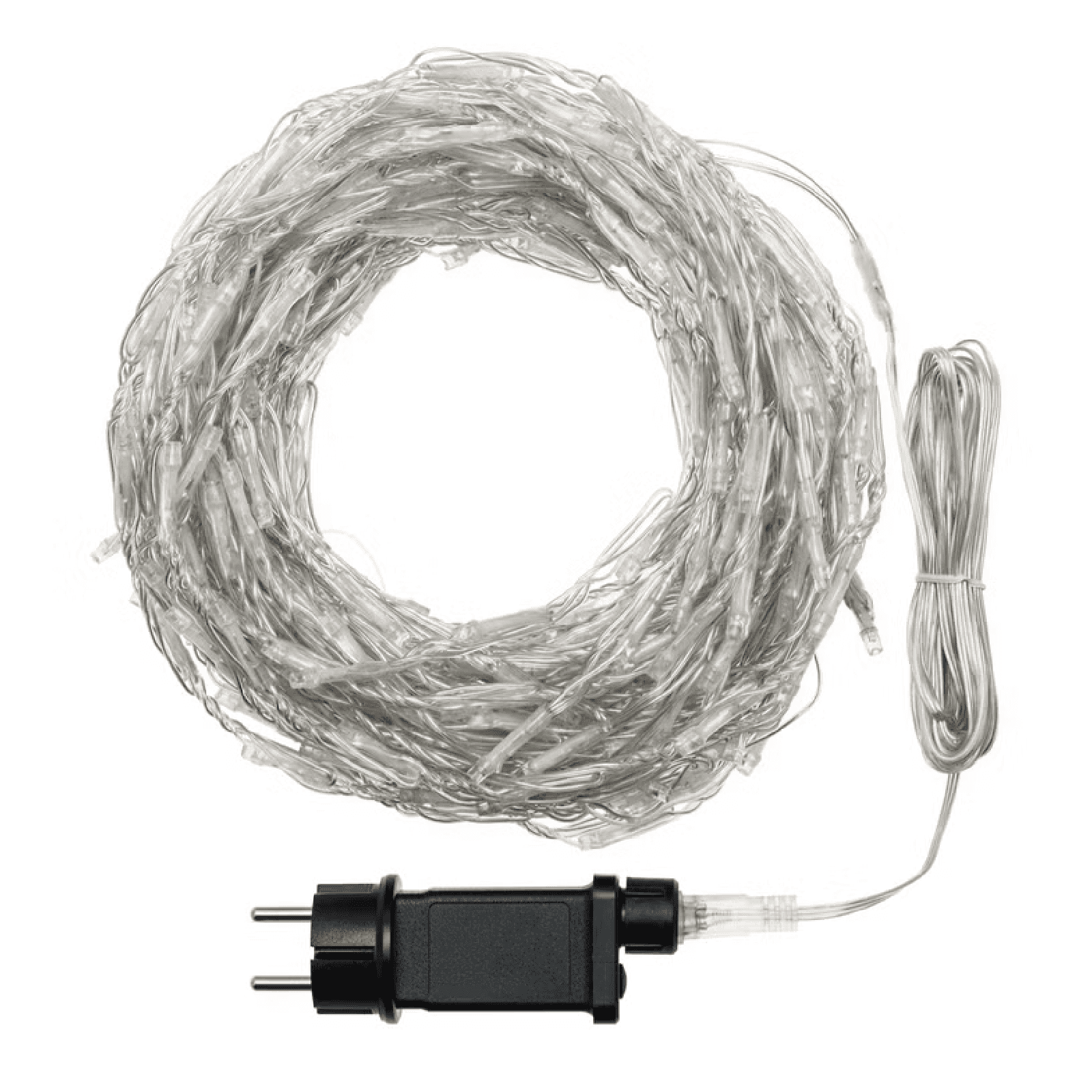 Tenda effetto nevicata con led bianco caldo, cavo trasparente - 2