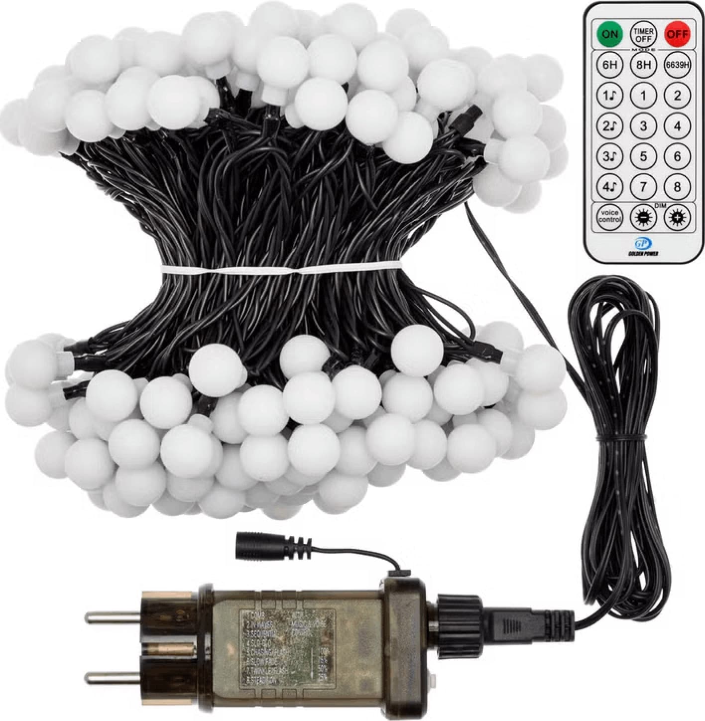 Catena 20 m, 200 minisfere Ø 15 mm, Dual Color LED Bianco Caldo e Multicolo - 2