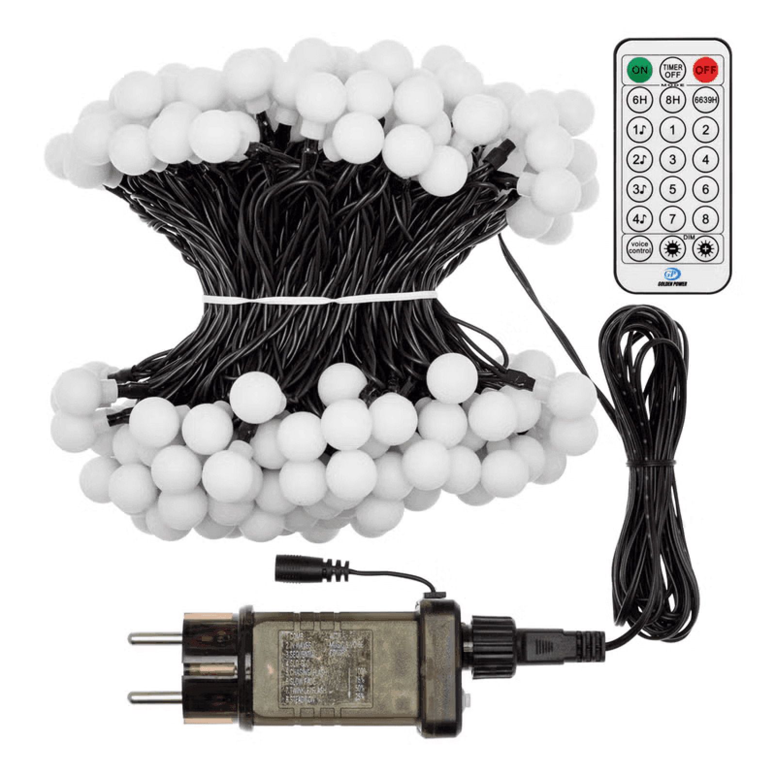 Catena 20 m, 200 minisfere Ø 15 mm, Dual Color LED Bianco Caldo e Multicolo - 2