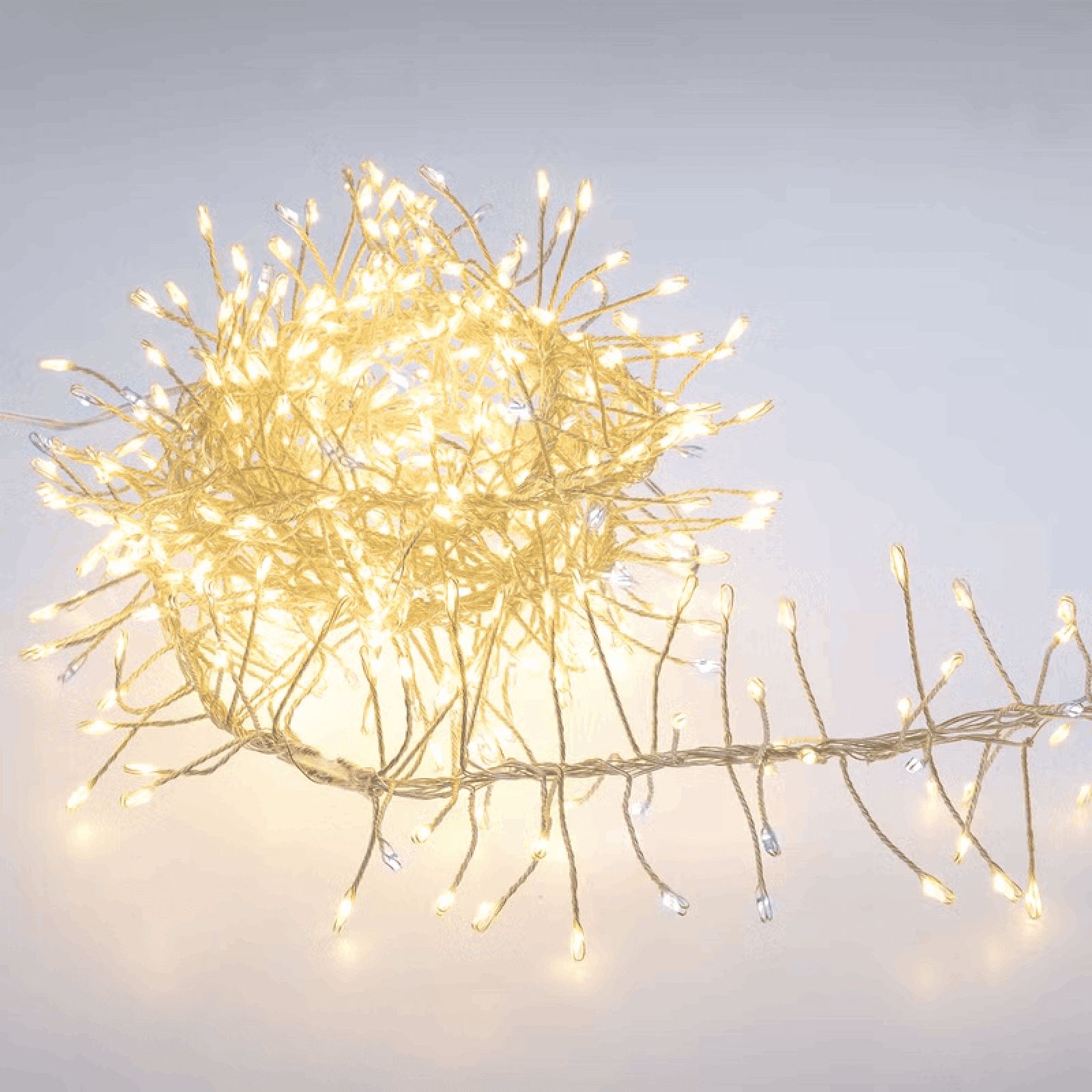 Festone di Luce argento con  microled bianco caldo e bianco freddo - 4