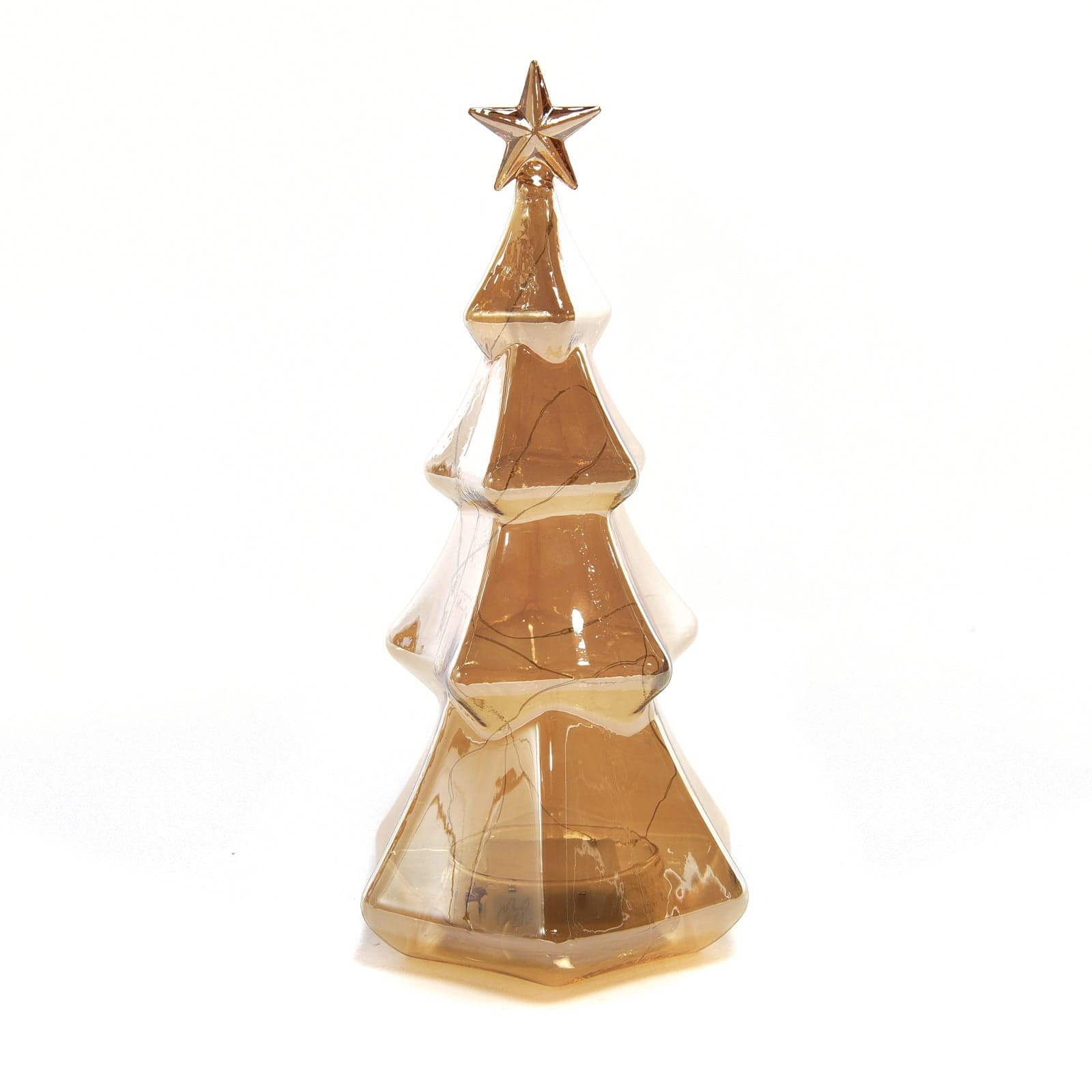 Albero di Natale decorativo in vetro con luci per decorazioni natalizie - 4