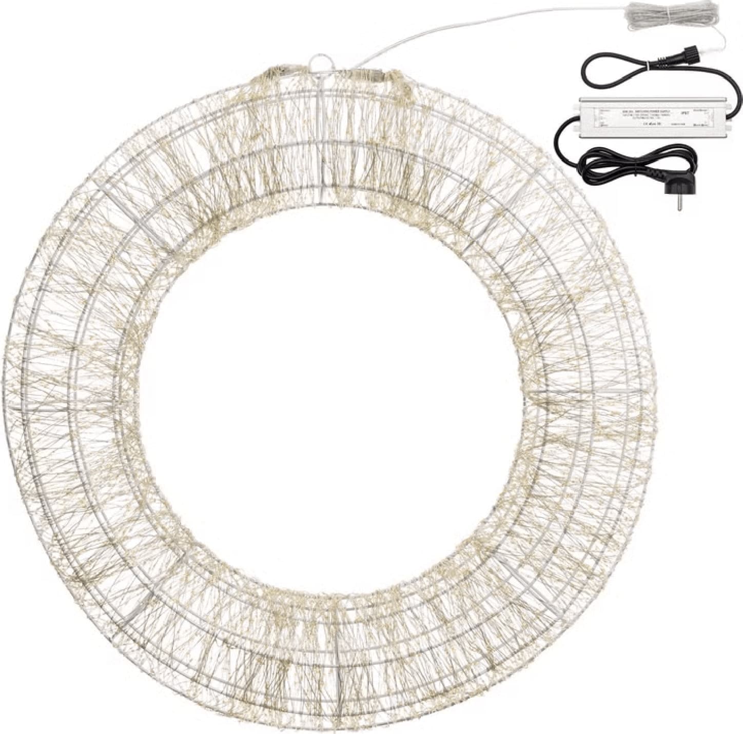 Corona Bianca 3D , microled bianco caldo e freddo, uso interno - 2