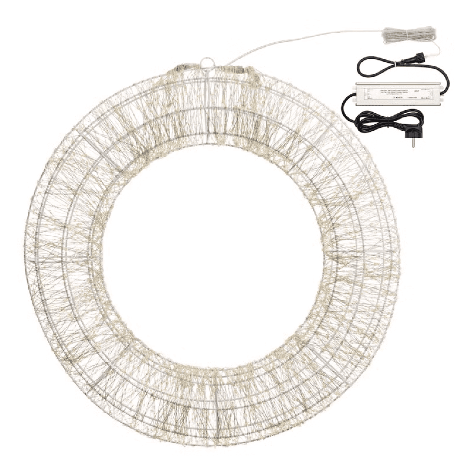 Corona Bianca 3D , microled bianco caldo e freddo, uso interno - 2