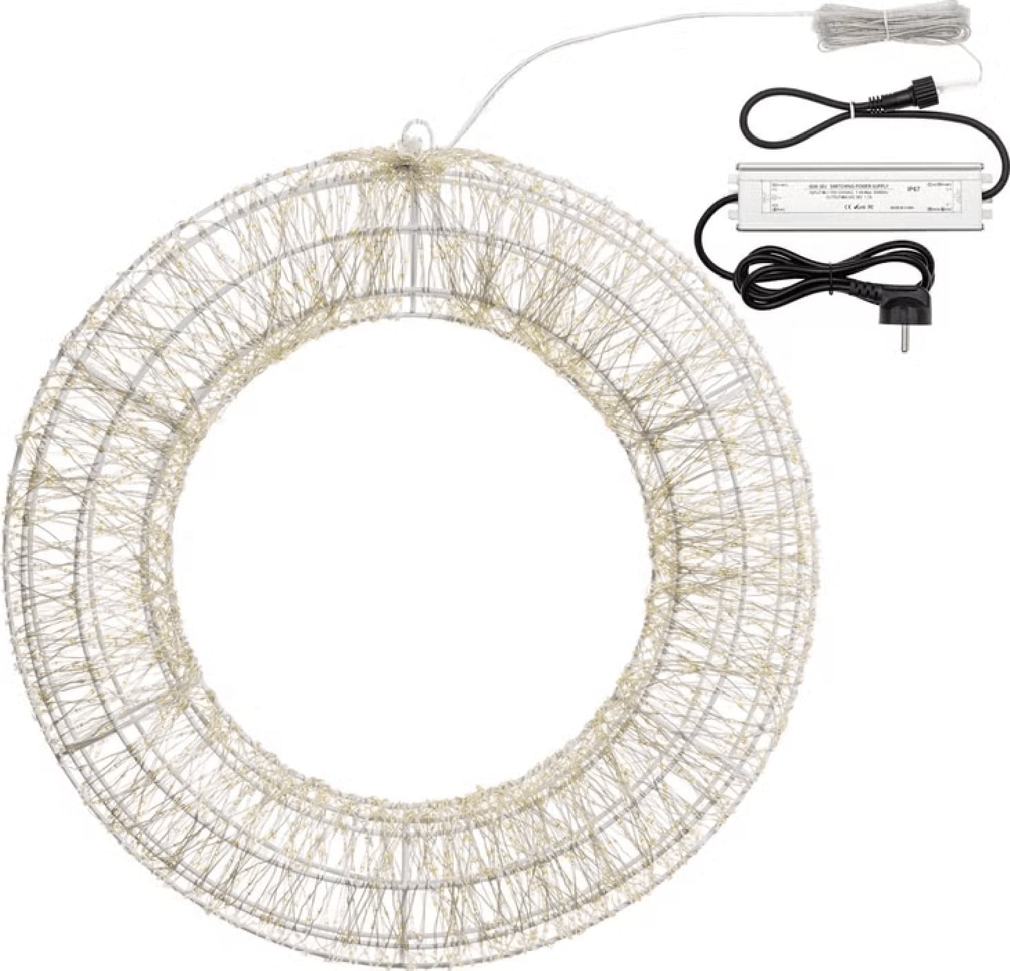 Corona Bianca 3D , microled bianco caldo e freddo, uso interno - 5