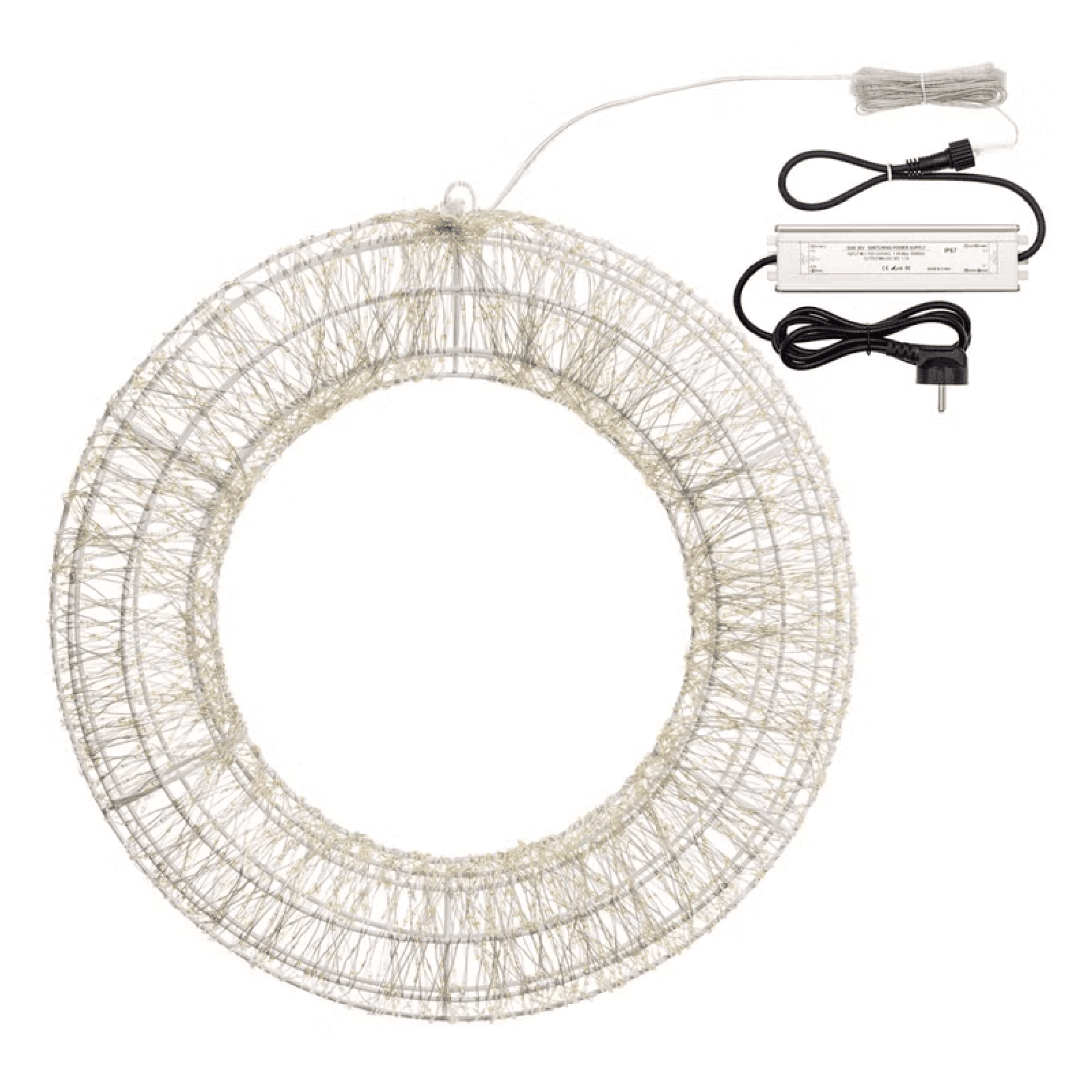 Corona Bianca 3D , microled bianco caldo e freddo, uso interno - 5