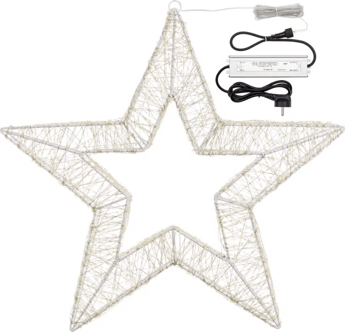 Stella Bianca 3D , microled bianco caldo e freddo, uso interno - 2