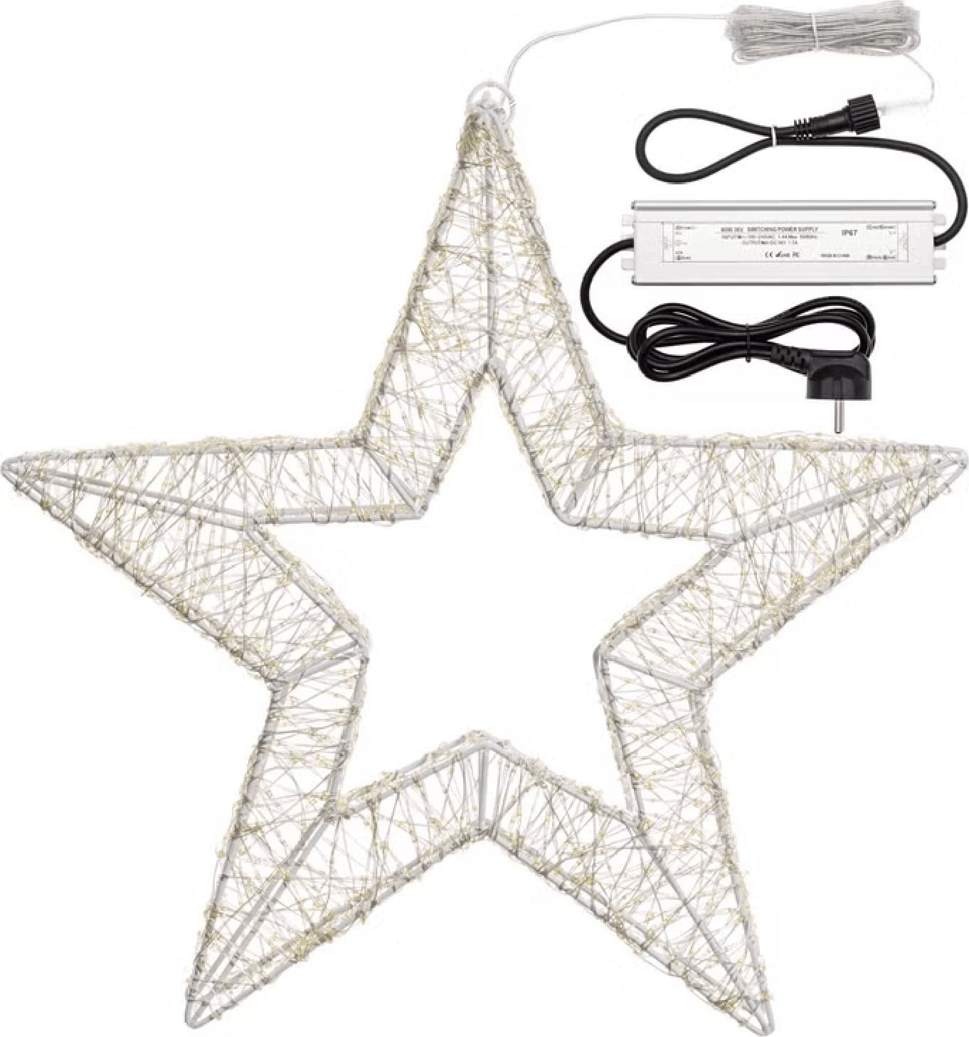 Stella Bianca 3D , microled bianco caldo e freddo, uso interno - 4