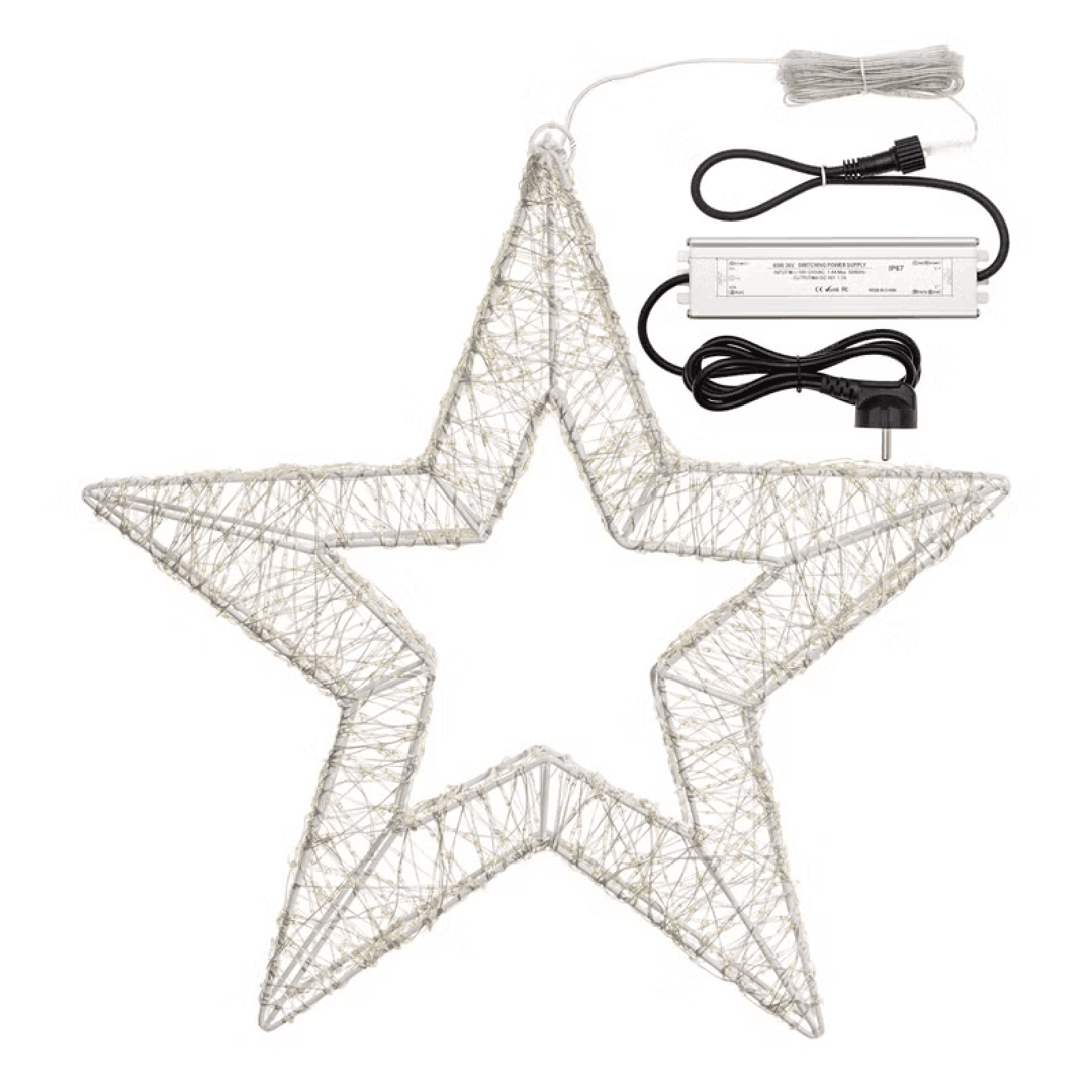 Stella Bianca 3D , microled bianco caldo e freddo, uso interno - 4
