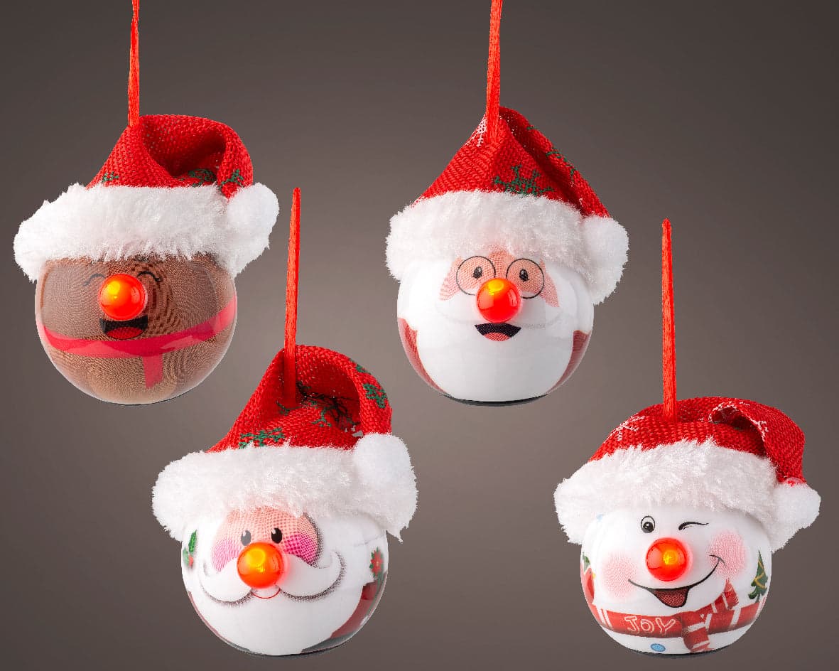 Pendaglio oro a forma di Babbo Natale e pupazzi decorazione natalizia, 4 pezzi - 2