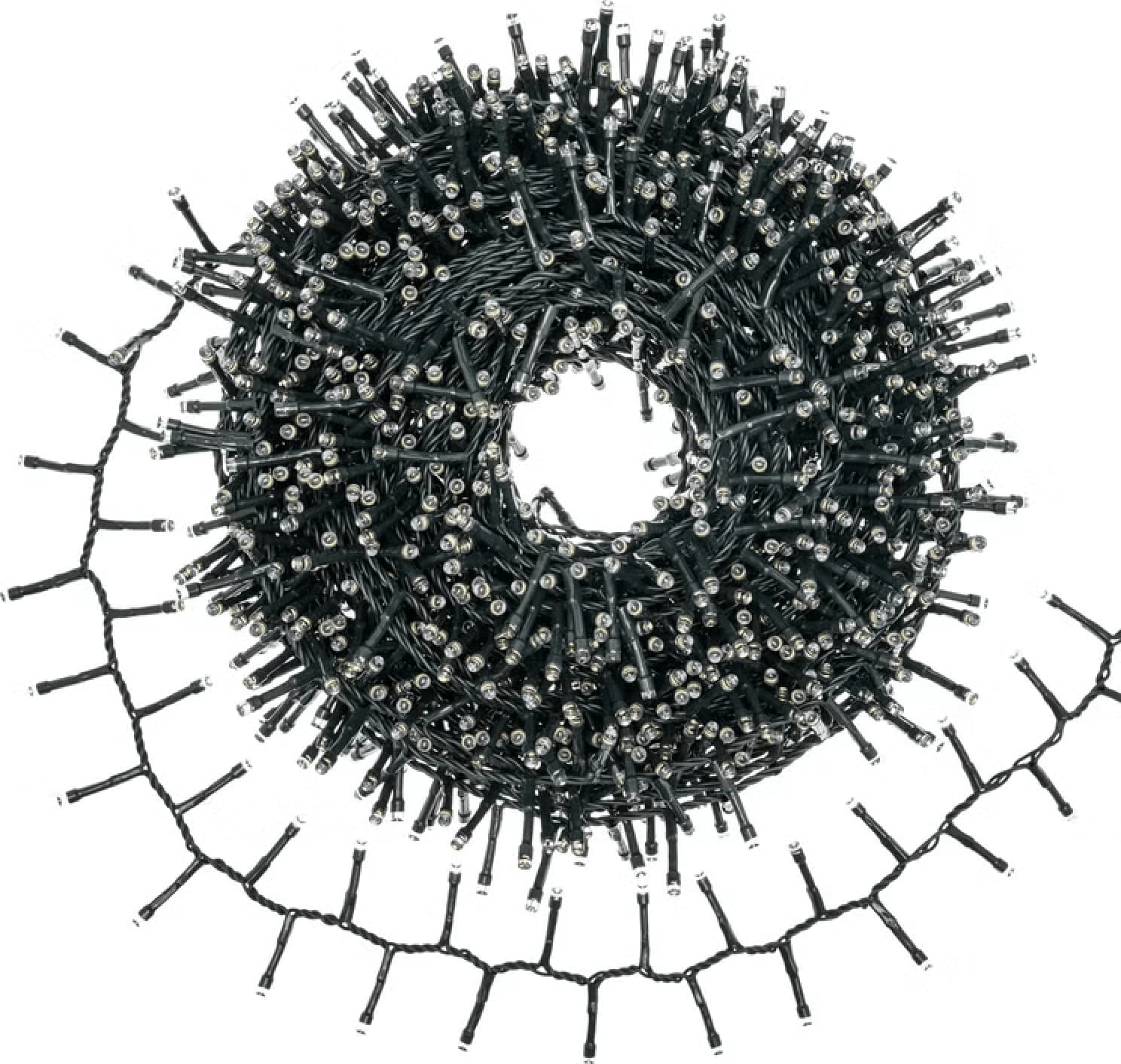 Catena Nastro di Luce con avvolgitore, 35 m, 1750 led bianco caldo, cavo verde - 2
