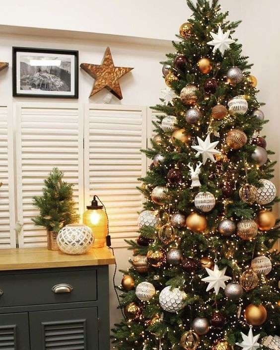 Palline in vetro per albero di natale marrone decorazione natalizia - 2