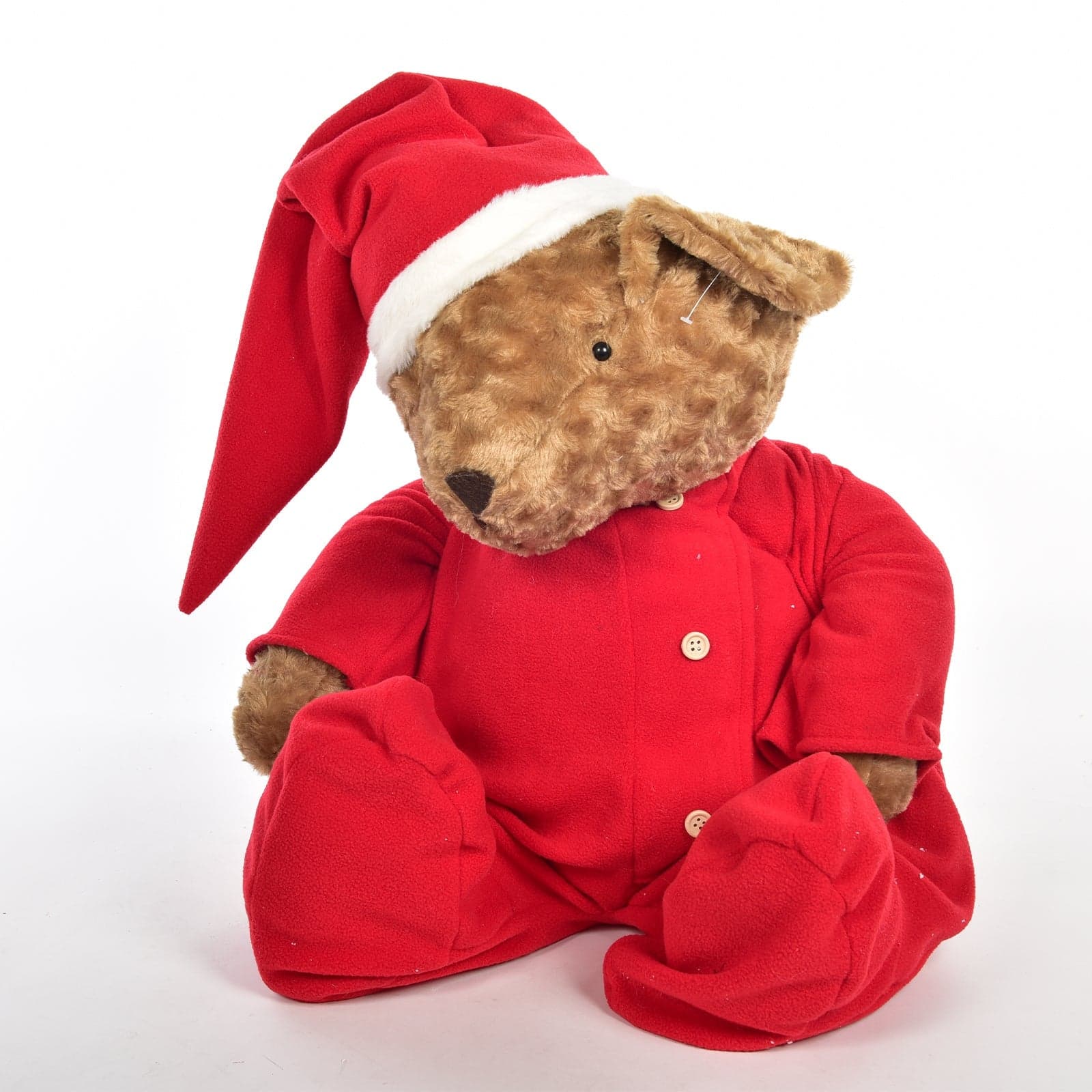 Orso natalizio con pigiama in tessuto per decorazione natalizia - 2