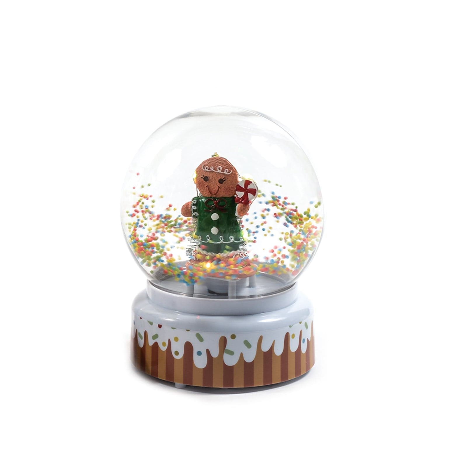 Palla di neve con sensore sonorio neve, luci e musica decorazione natalizia 14 x h 18 cm - 3
