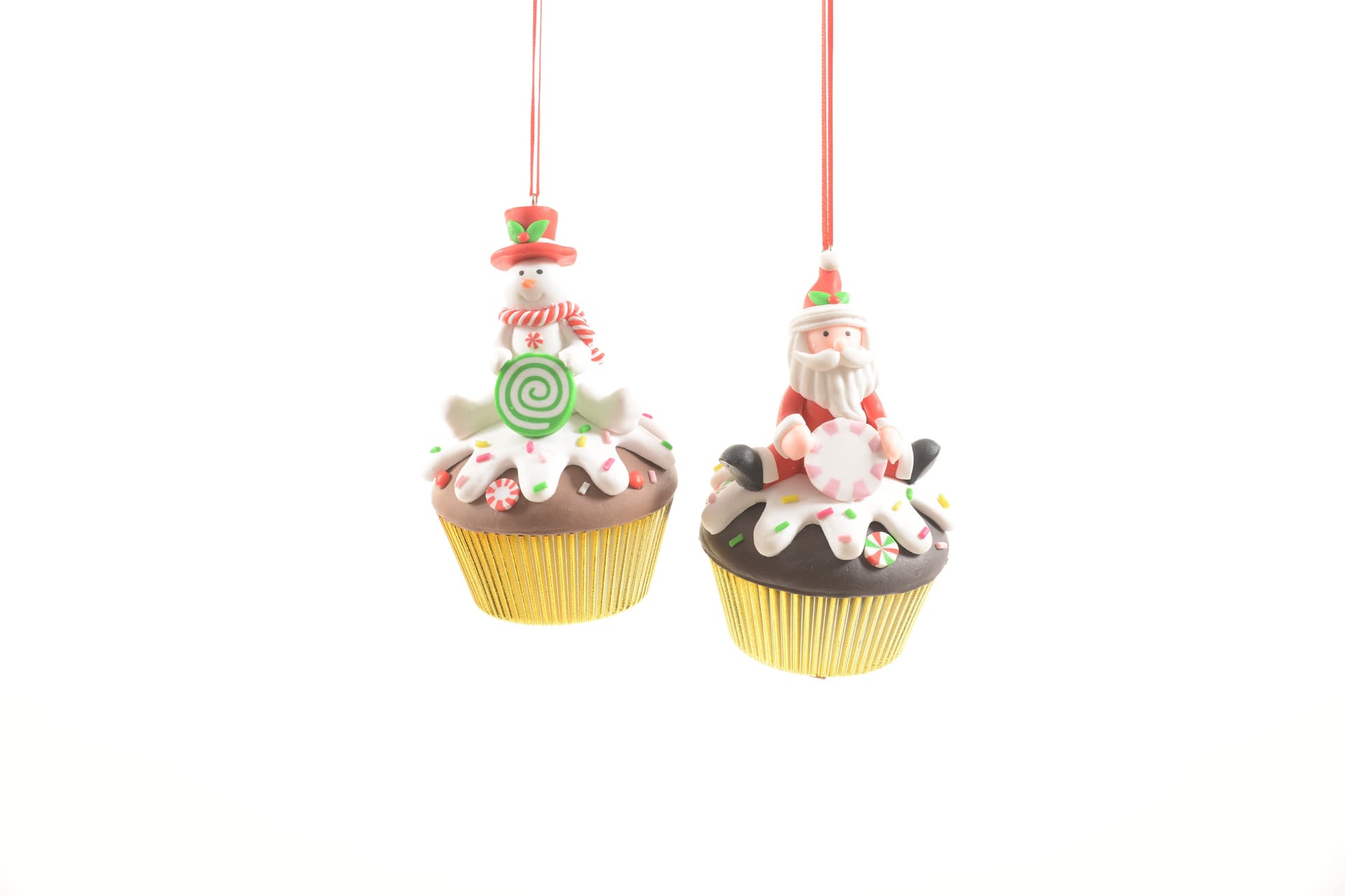 Pendaglio a forma di muffin in argilla morbida per decorazioni natalizie - 3