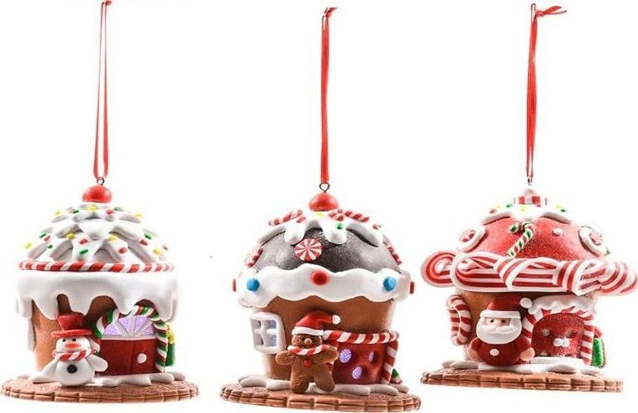 Pendaglio a forma di pasticcino in argilla per decorazione natalizia - 4