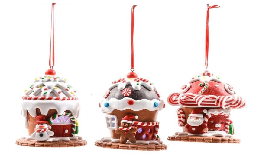 Pendaglio a forma di pasticcino in argilla per decorazione natalizia - 4