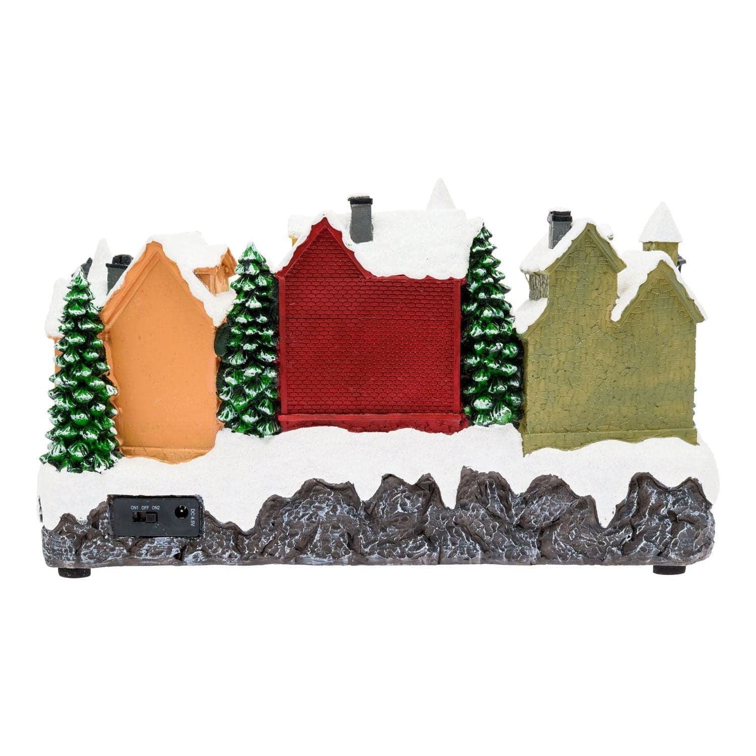 Paesaggio Innevato con personaggi e Albero di Natale rotante, h 18 cm, musiche natalizie - 2