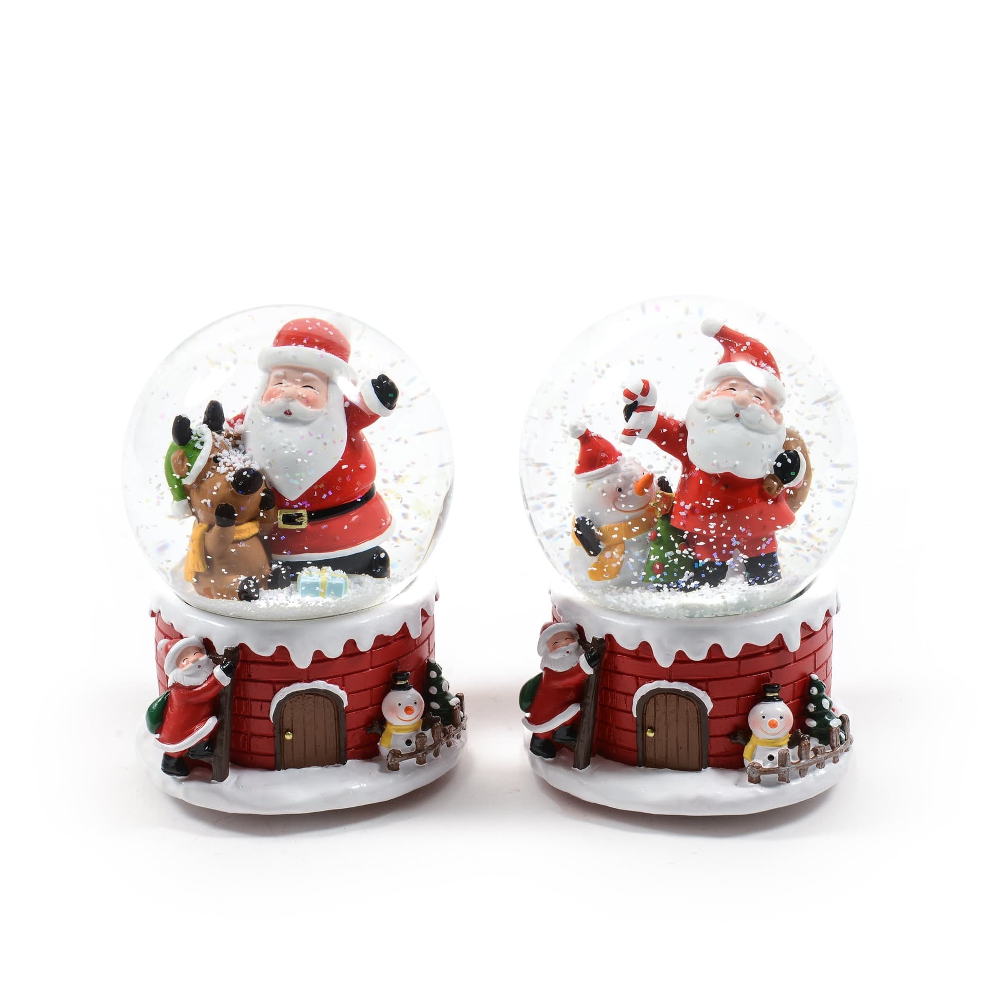 Palla di neve carillon Babbo Natale con glitter neve decorazione natalizia 10 x h 13,5 cm - 3