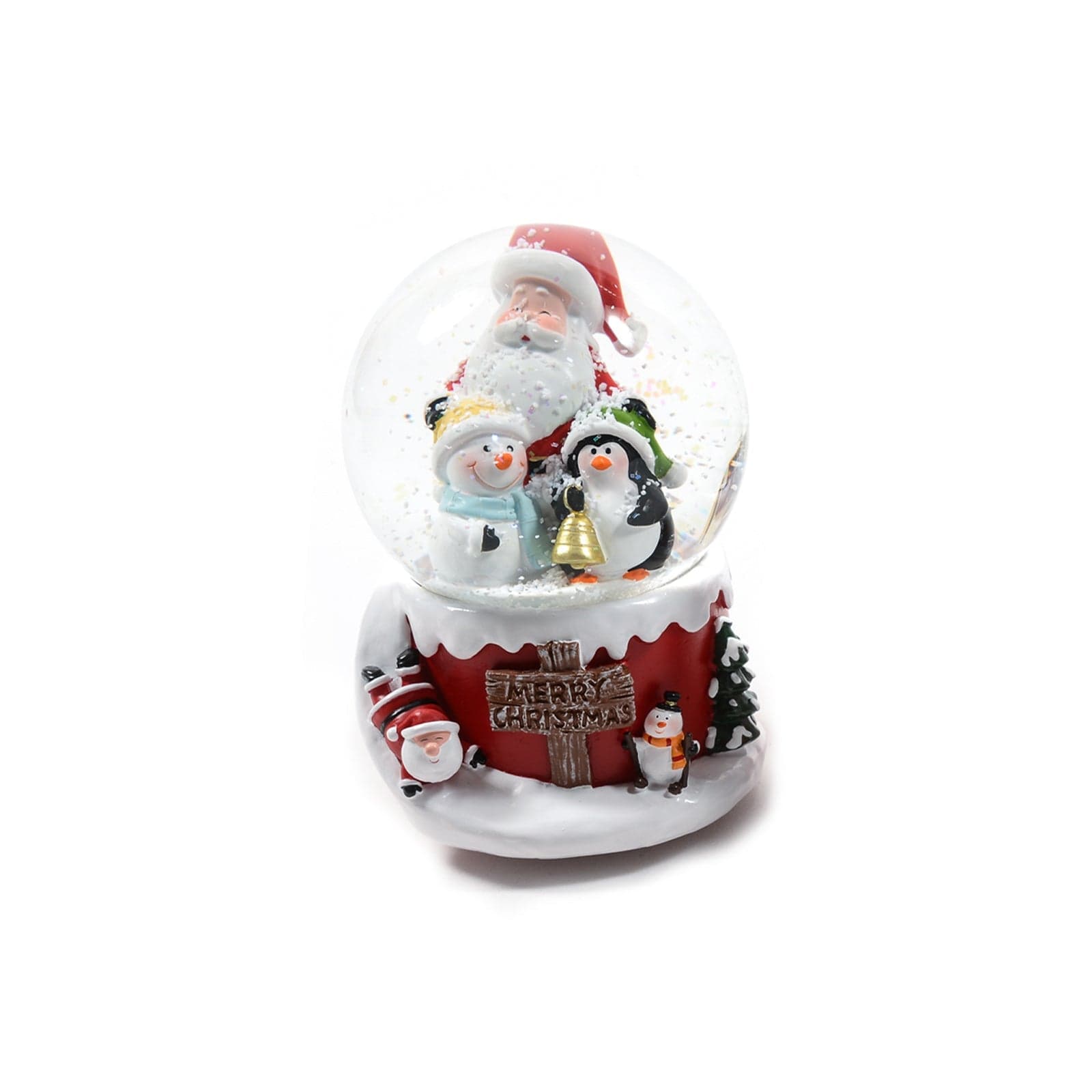 Palla di neve carillon Babbo Natale con glitter neve decorazione natalizia 10 x h 13,5 cm - 2