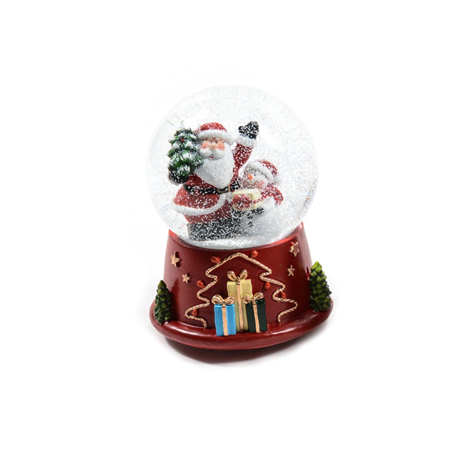 Palla di neve Babbo Natale con glitter neve decorazione natalizia 11 x h 14 cm - 2