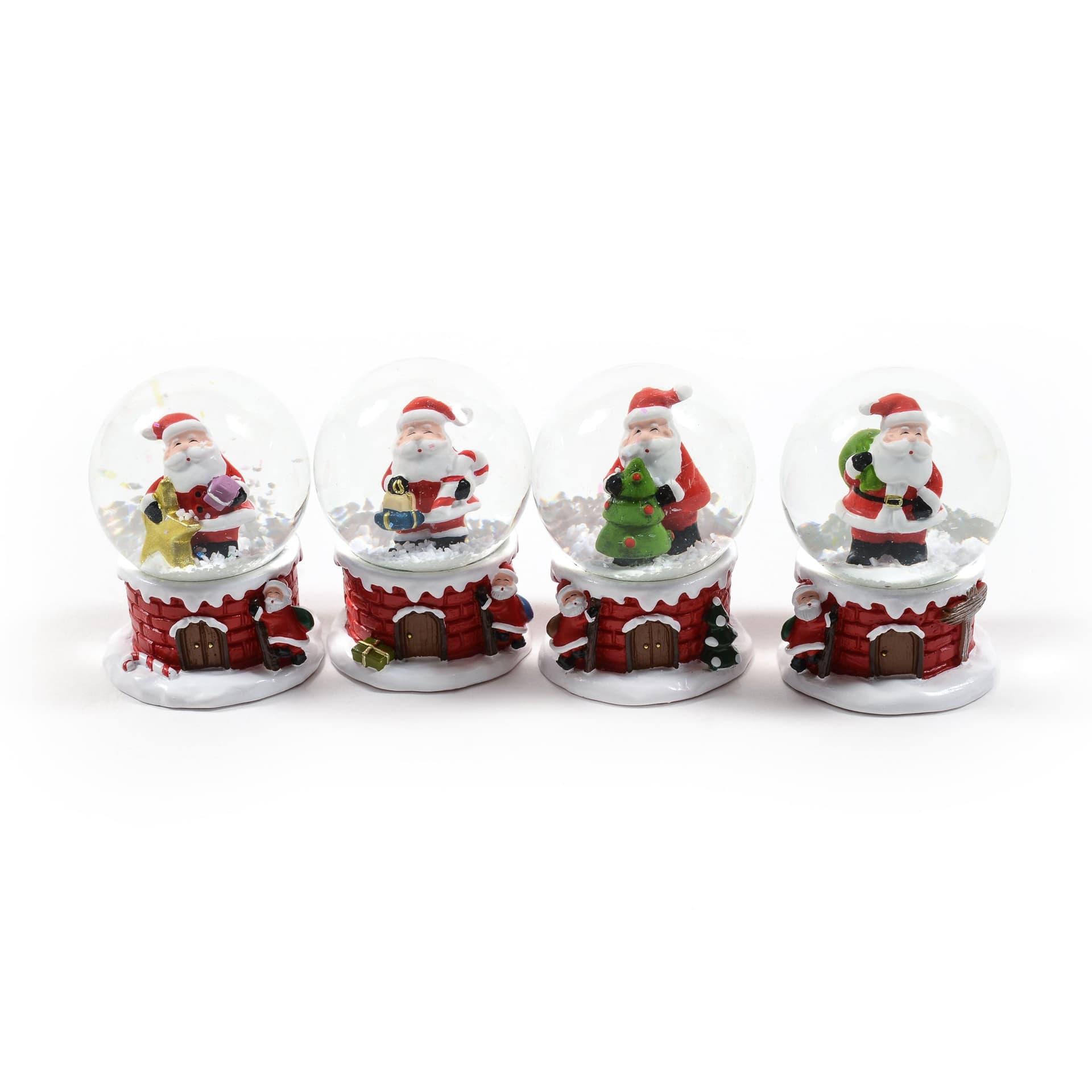 Palla di neve Babbo Natale con glitter neve decorazione natalizia 4,5 x h 6 cm - 5