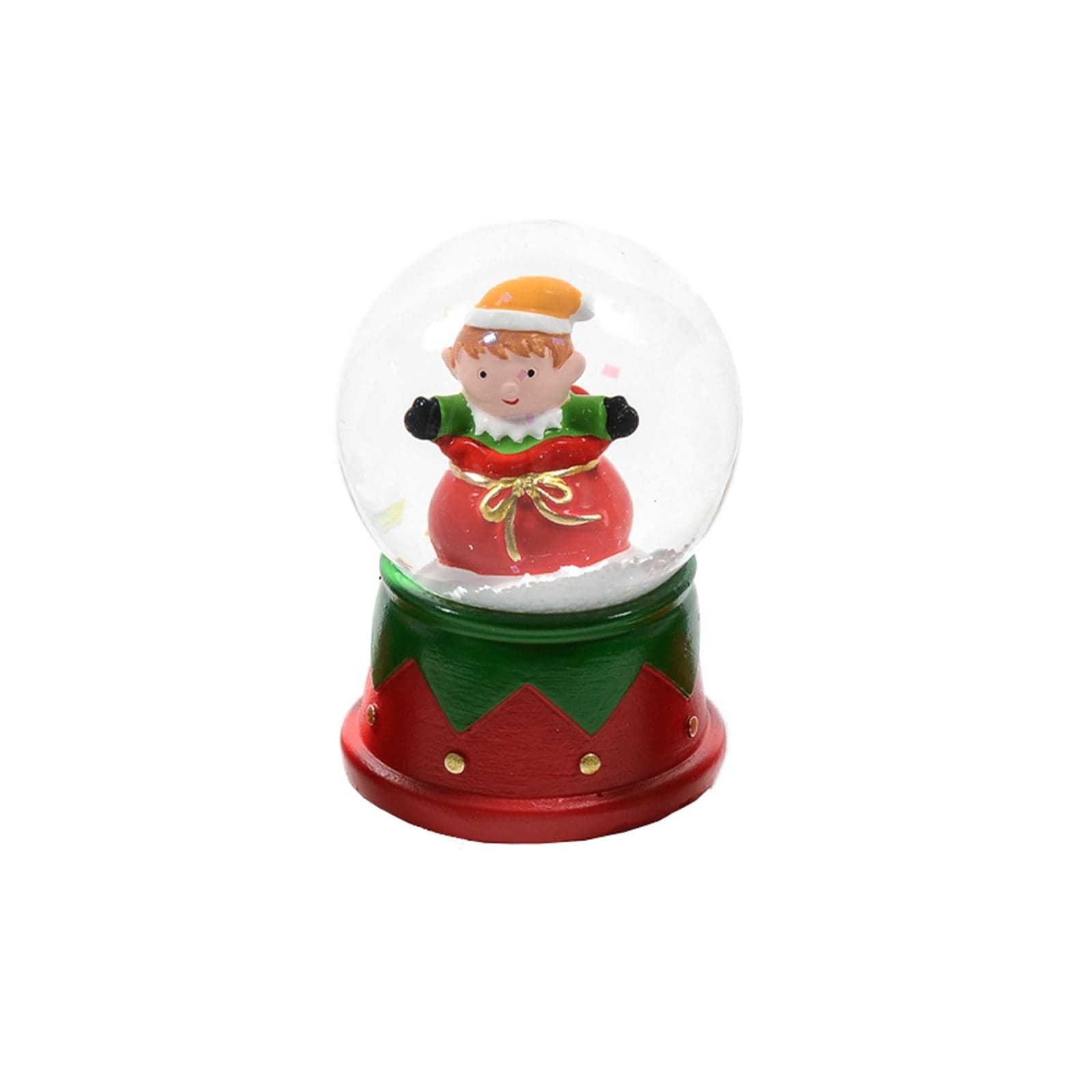 Palla di neve color rosso e verde decorazione natalizia 4,5 x h 6 cm - 3
