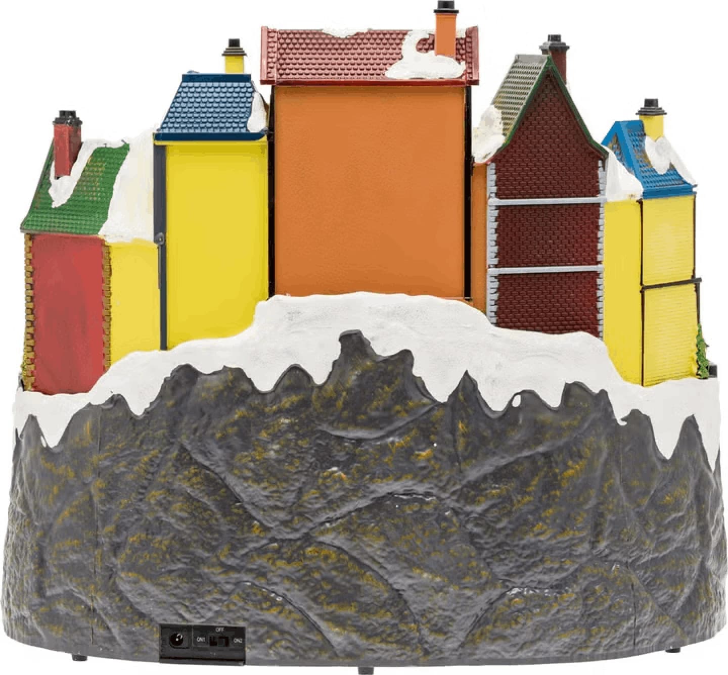 Villaggio di Natale, Stazione con Trenino in movimento e Albero di Natale rotante, h 38 cm, musiche natalizie - 3
