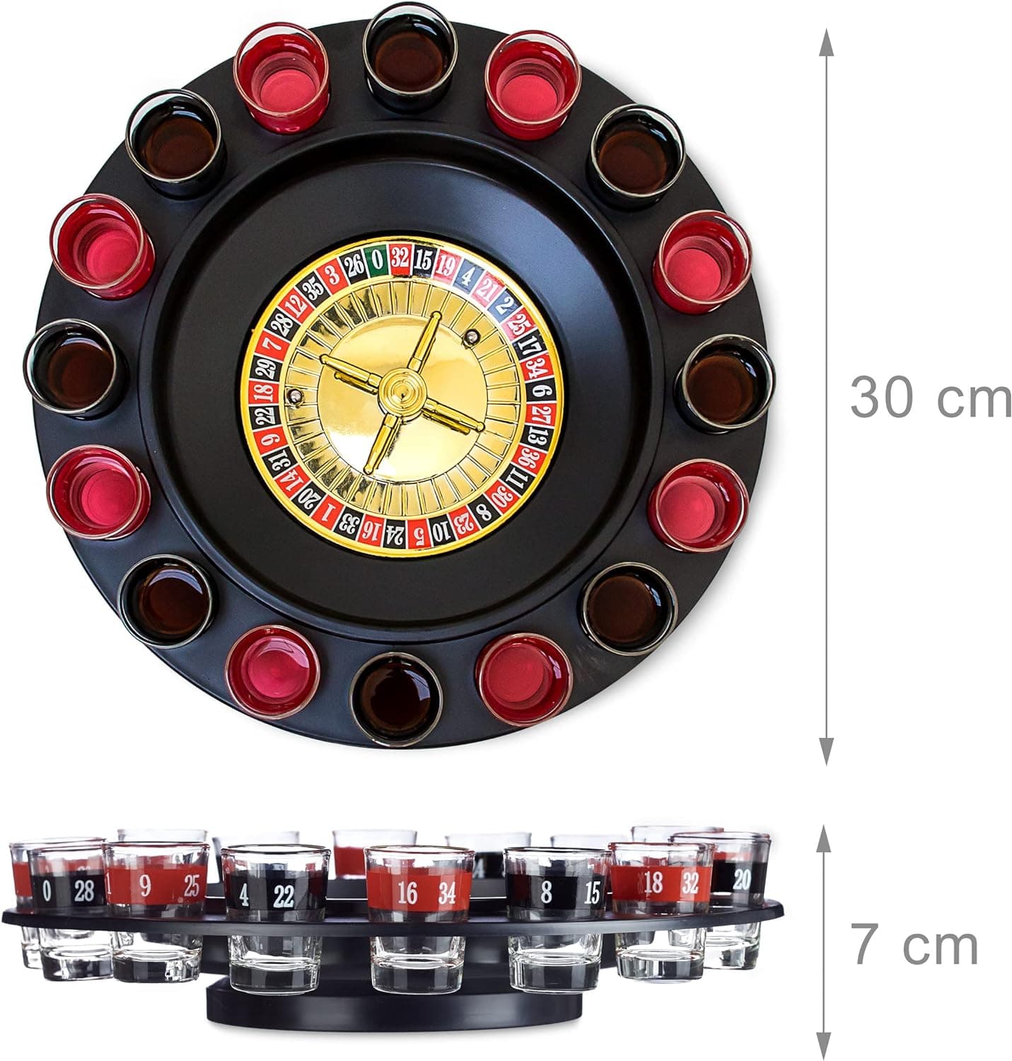 Gioco da tavola "Roulette" con 16 bicchieri in vetro scatola regalo - 2