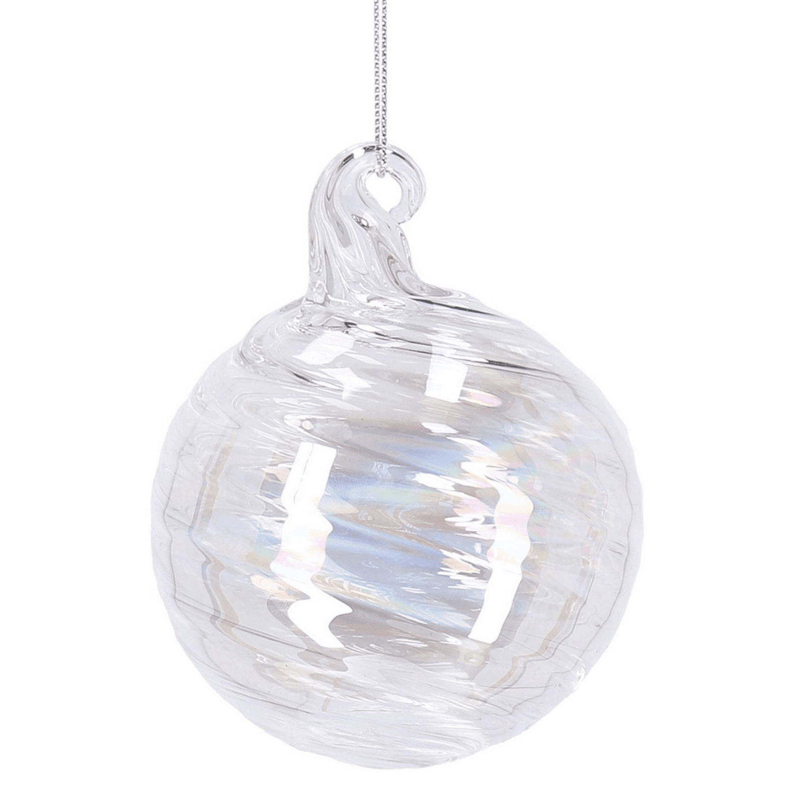 Palline per albero di Natale in vetro "Spiral" iridescente per decorazioni natalizie - 3