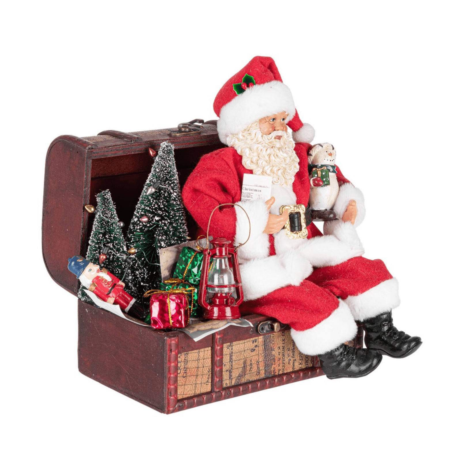 Babbo natale" Denzel" rosso in poliestere per decorazioni natalizie - 2