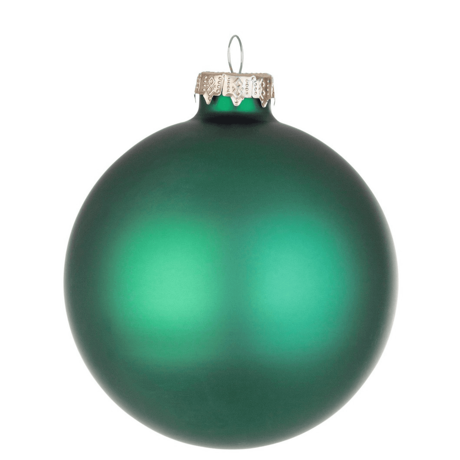 Palline per albero di Natale, sfera vetro verde smeraldo opaco - 2