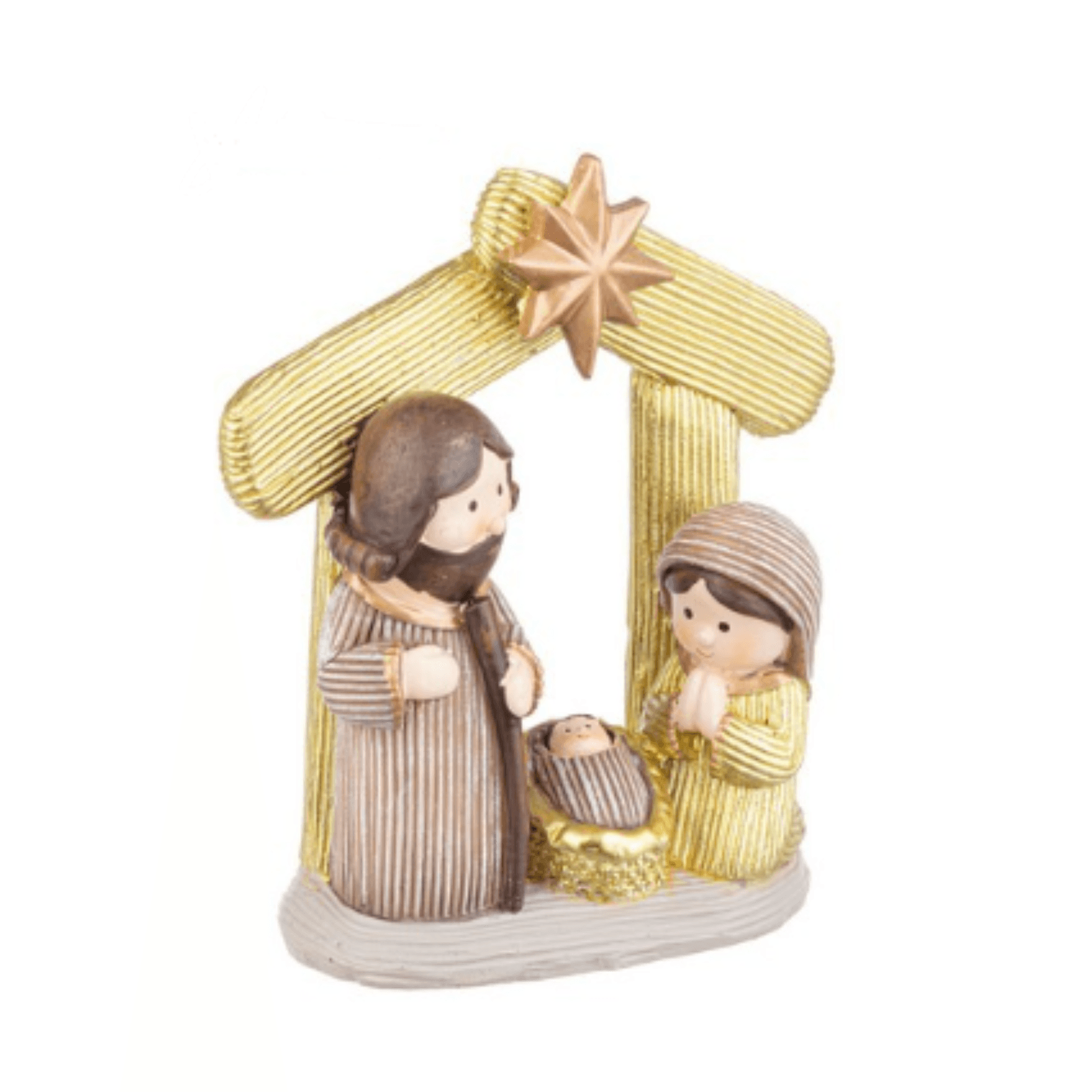 Natività "Timothy" naturale in poliresina, presepe da 9,3x5x12h - 2