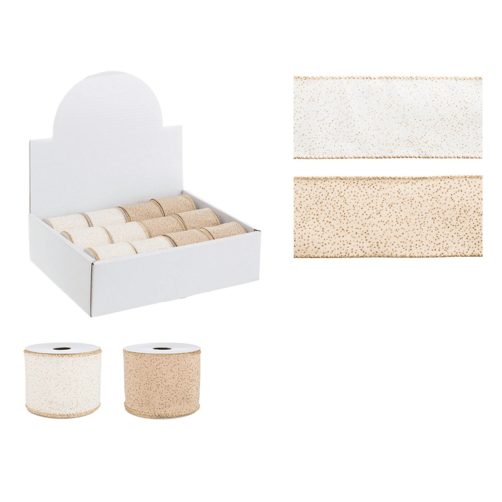 Nastro decorativo "Blonde"  per confezioni natalizie h 63 mm x 4 mt - 2