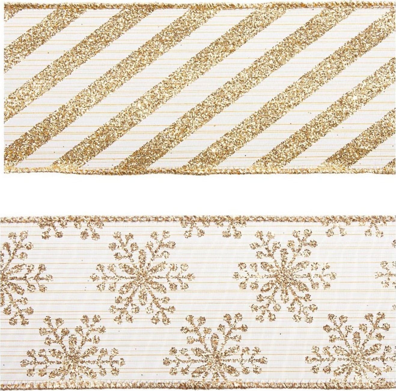 Nastro decorativo "Tinsel" oro per confezioni natalizie h 63 mm x 4 mt - 3