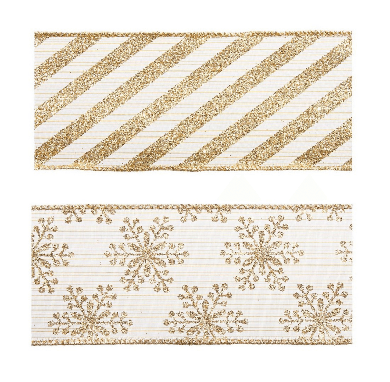 Nastro decorativo "Tinsel" oro per confezioni natalizie h 63 mm x 4 mt - 3