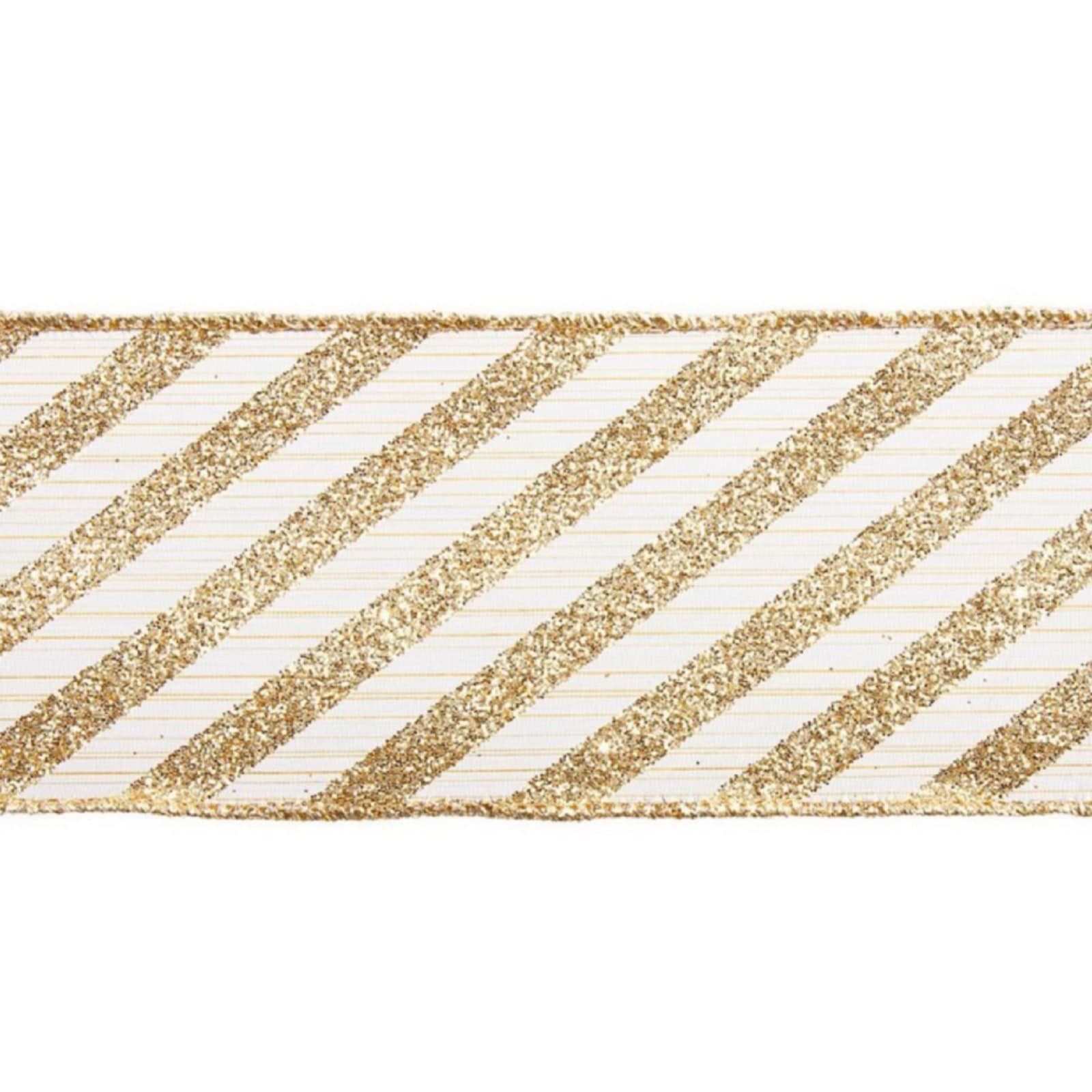 Nastro decorativo "Tinsel" oro per confezioni natalizie h 63 mm x 4 mt - 5