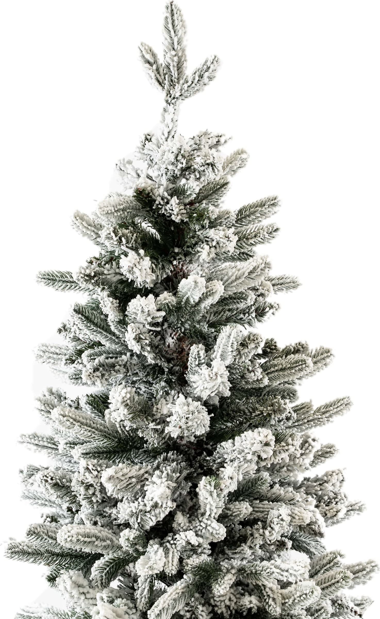 Albero di Natale Slim innevato "Fred" in PE Effetto Real Touch + PVC + Flock - 2