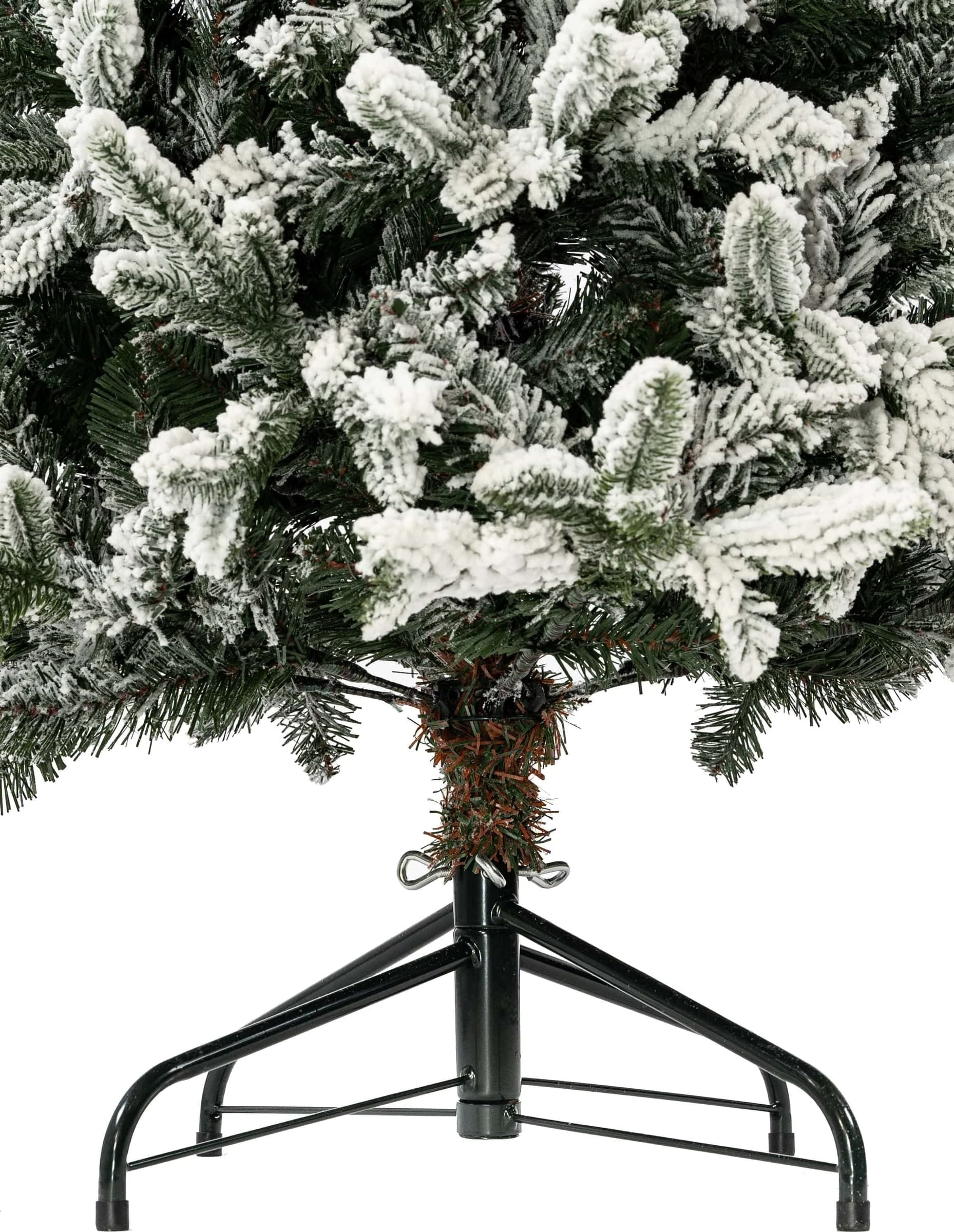 Albero di Natale Slim innevato "Fred" in PE Effetto Real Touch + PVC + Flock - 6