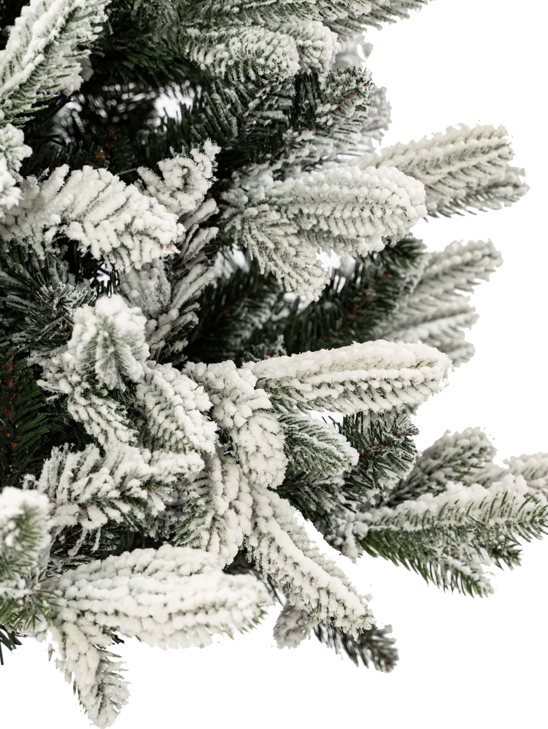 Albero di Natale Slim innevato "Fred" in PE Effetto Real Touch + PVC + Flock - 7