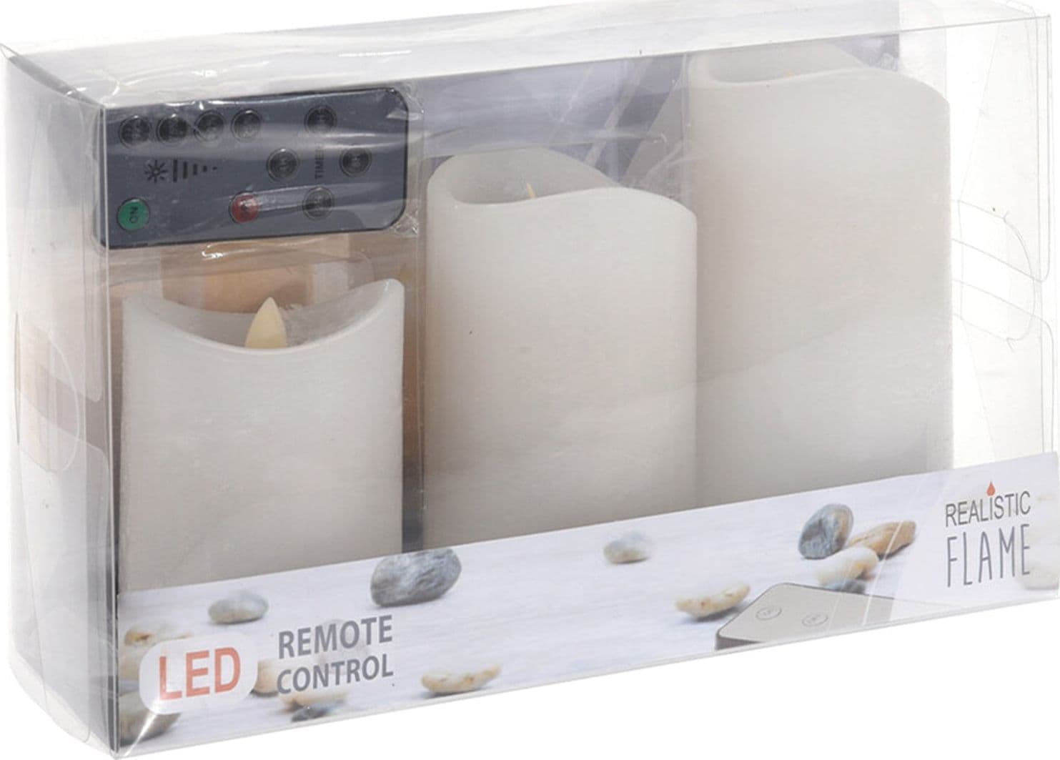 Candele bianche in plastica con fiamma a LED , decorazione natalizia per interno, set da 3 pezzi - 2