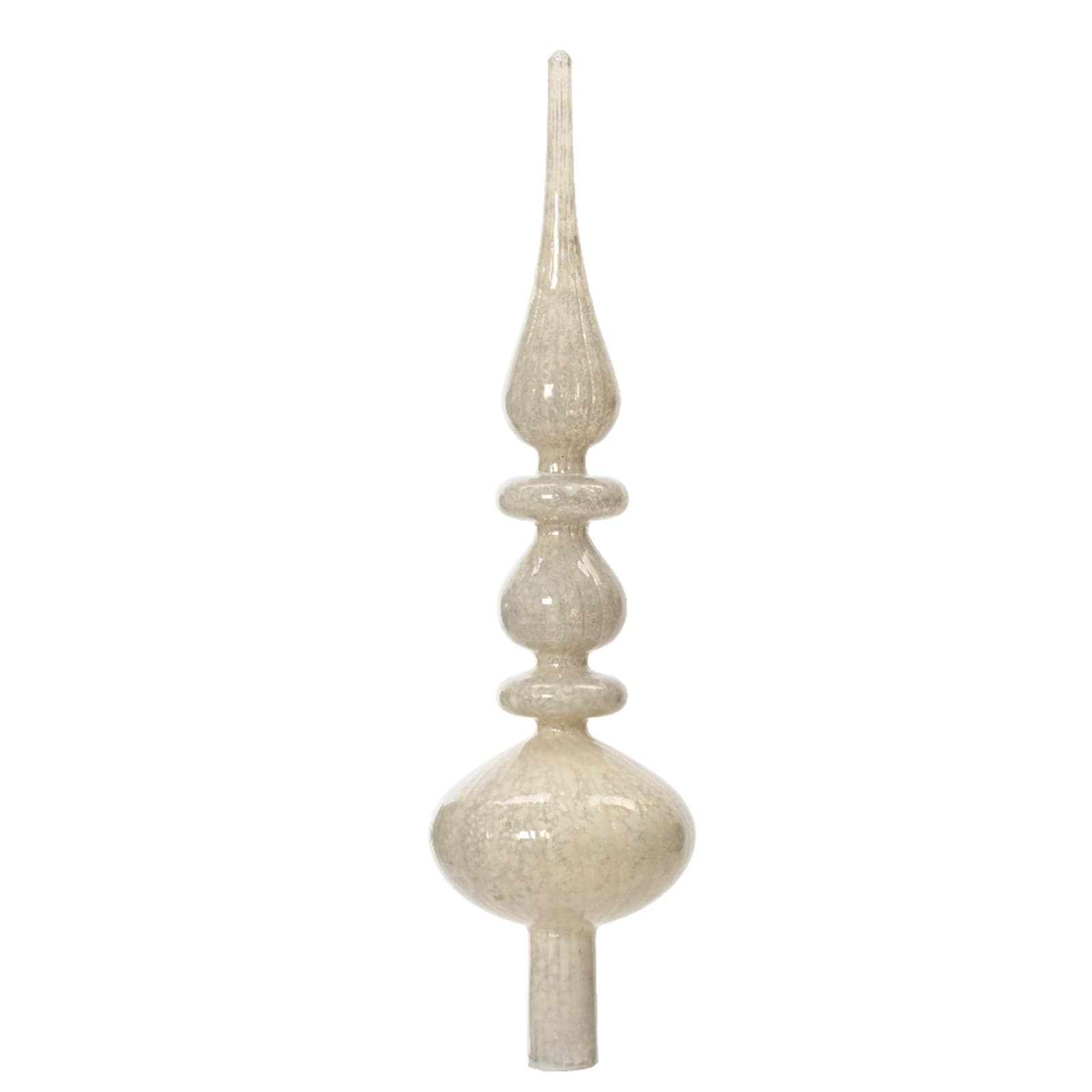 Puntale per albero di Natale con sfere in vetro bianco decorazione e addobbo da 35 cm - 3
