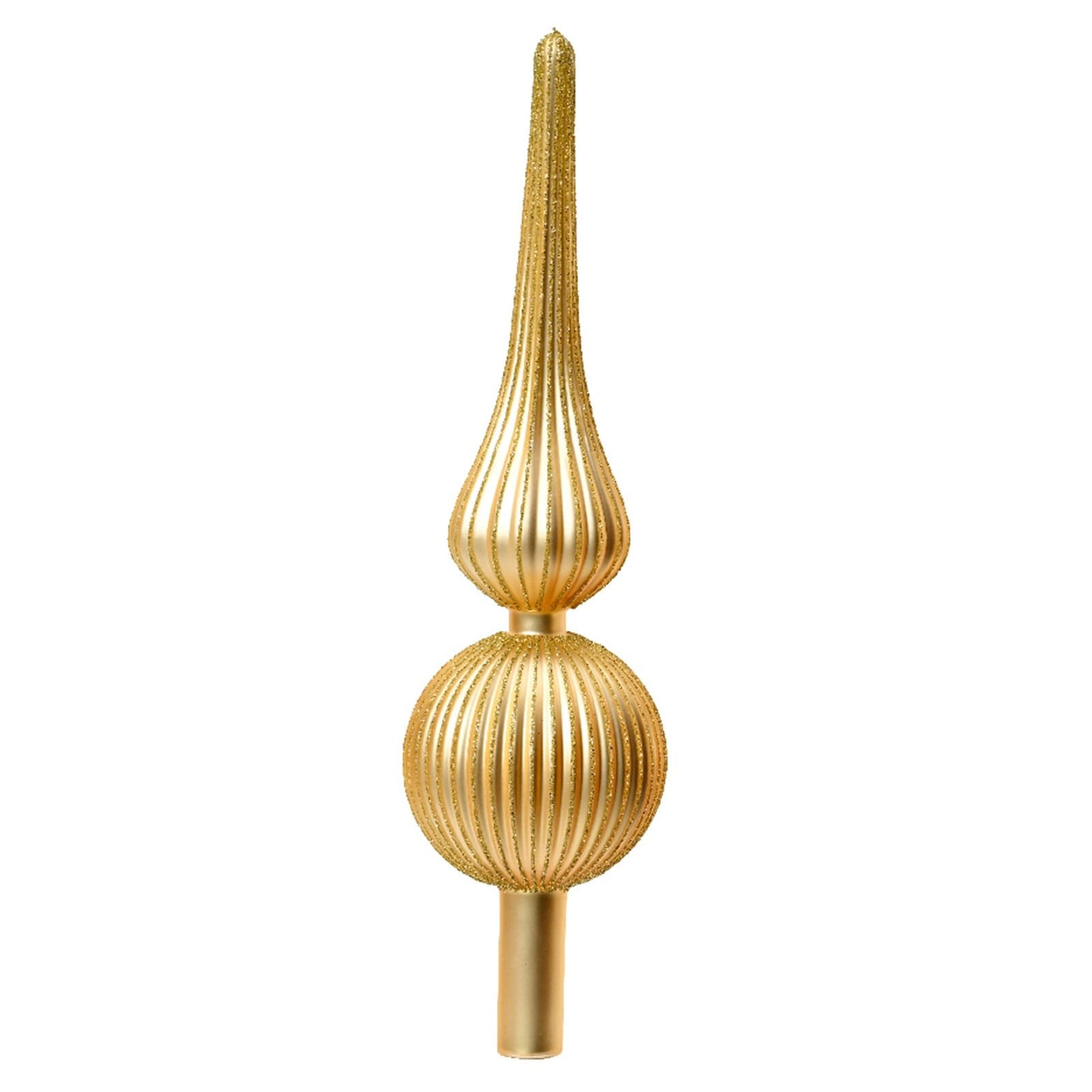Puntale per albero di Natale con sfere in vetro oro decorazione e addobbo da 31 cm - 2