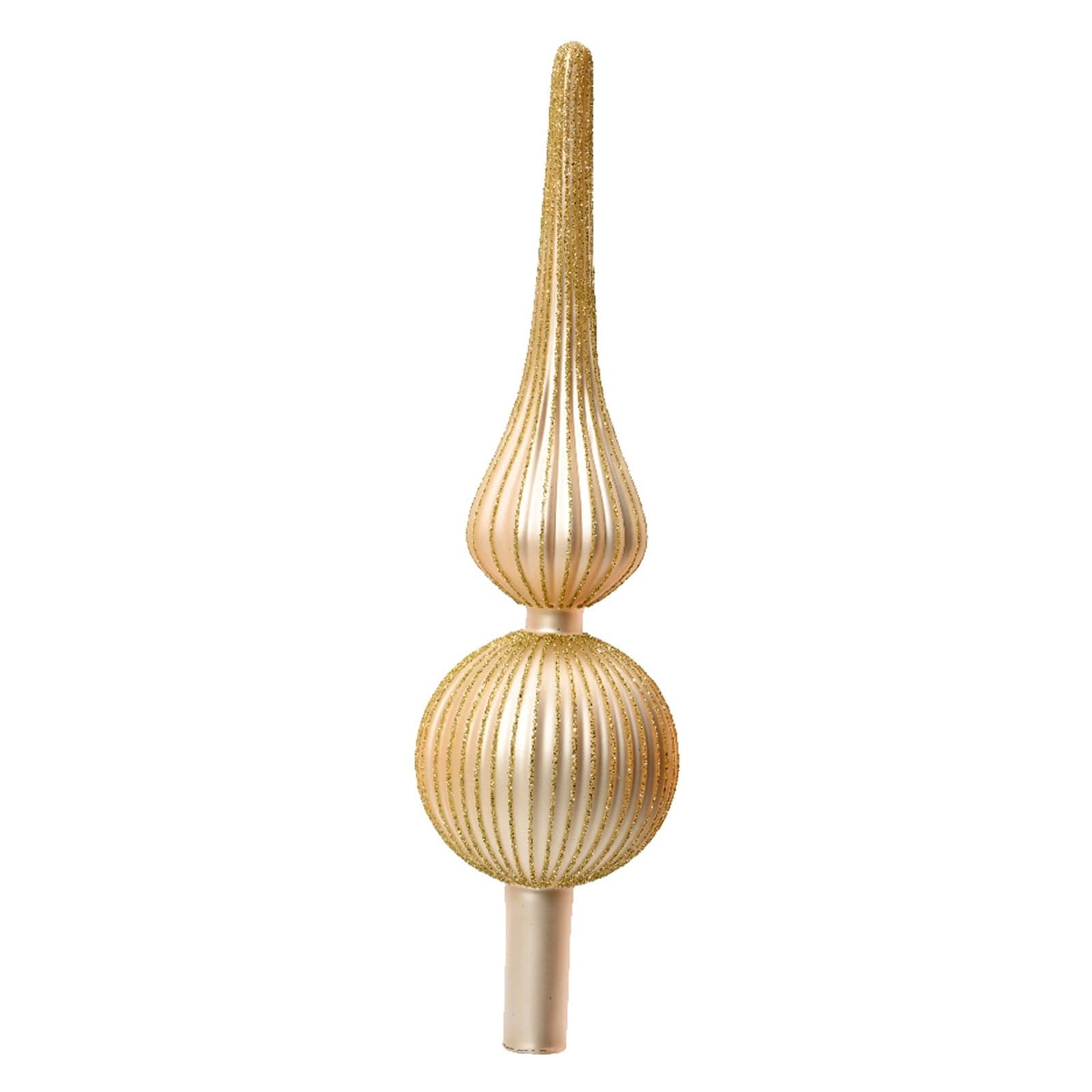 Puntale per albero di Natale con sfere in vetro oro decorazione e addobbo da 31 cm - 3