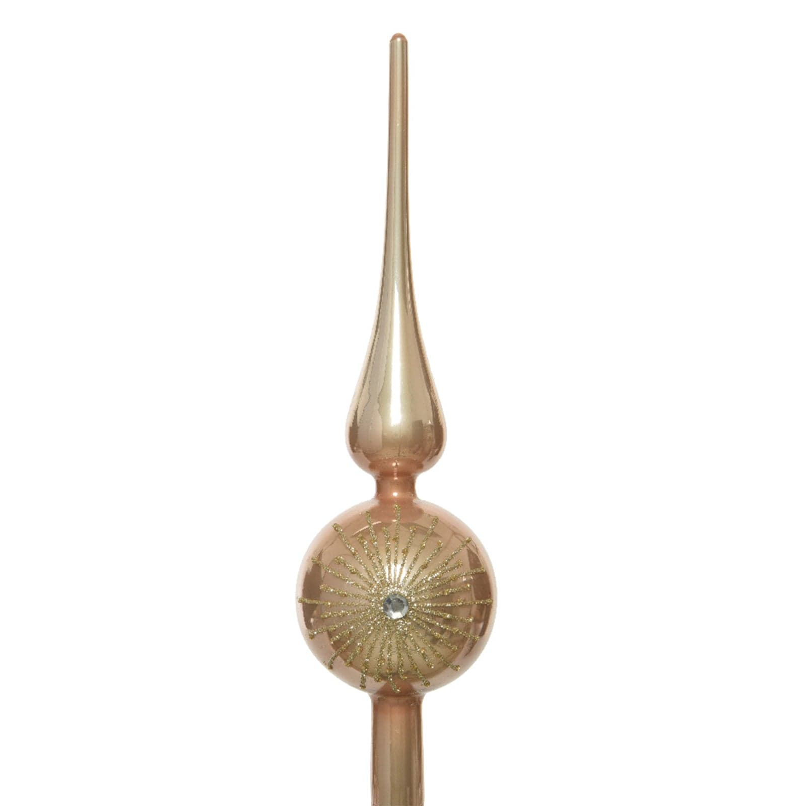 Puntale per albero di Natale con sfere in vetro decorazione e addobbo da 31 cm - 5