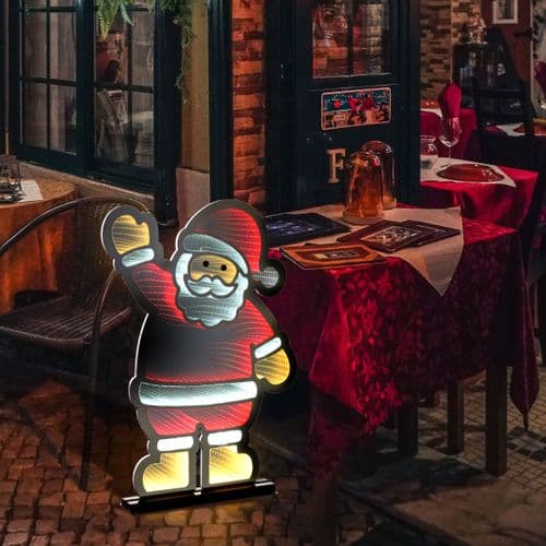 Babbo Natale con base in alluminio Rosso e Bianco che saluta - 2