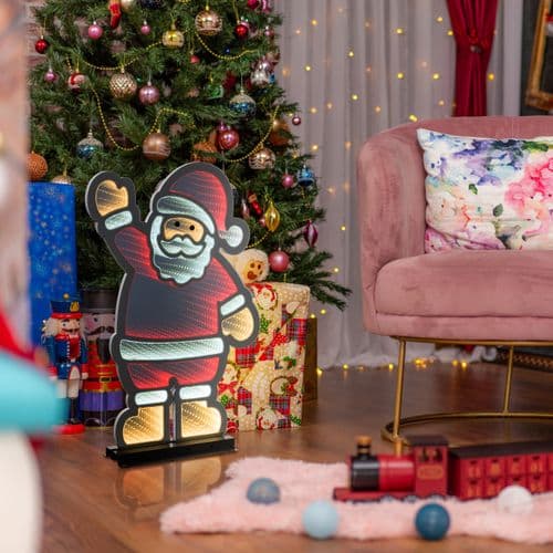Babbo Natale con base in alluminio Rosso e Bianco che saluta - 6