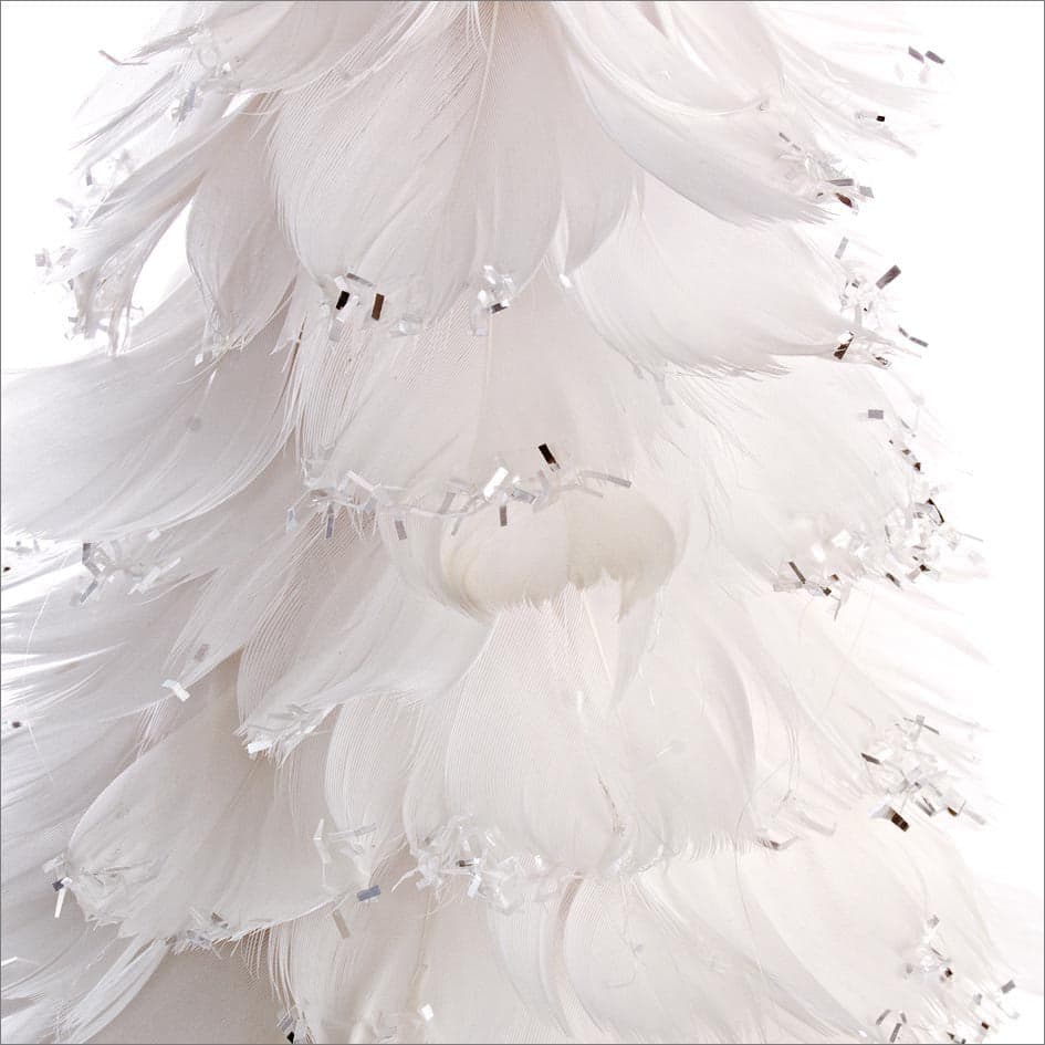 Albero decorativo "Softy" con piume artificiali per decorazione natalizia - 2